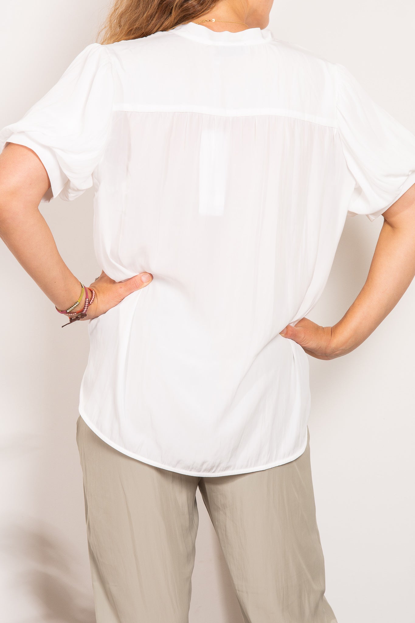 Layered Fluid Silky Puff Sleeve Tie Neck Blouse for Women - Elegant Office & Party Tops - Perfect for Work, Date Night & Special Occasions