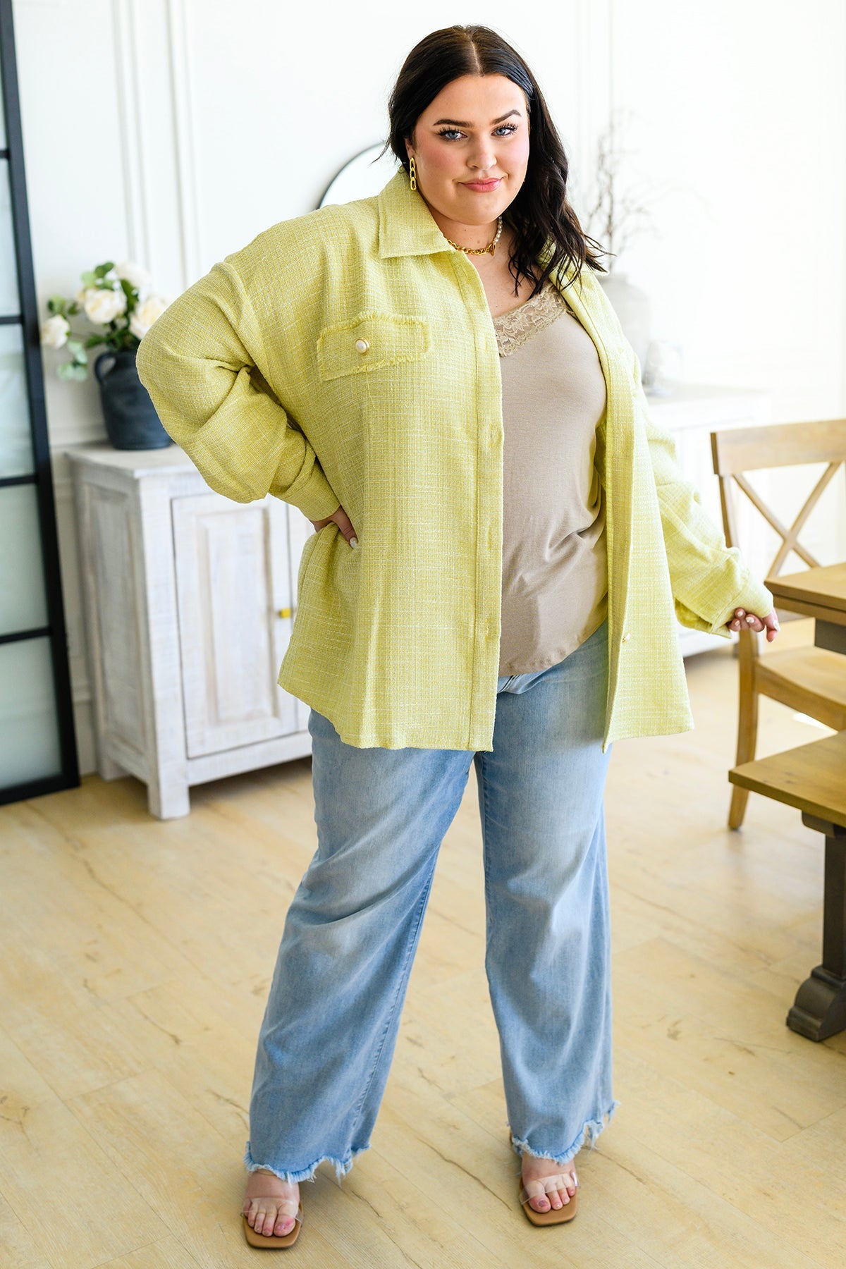 Yellow Daydreams Shacket - Cozy Overshirt for Women | Perfect for Fall Layering & Casual Outfits