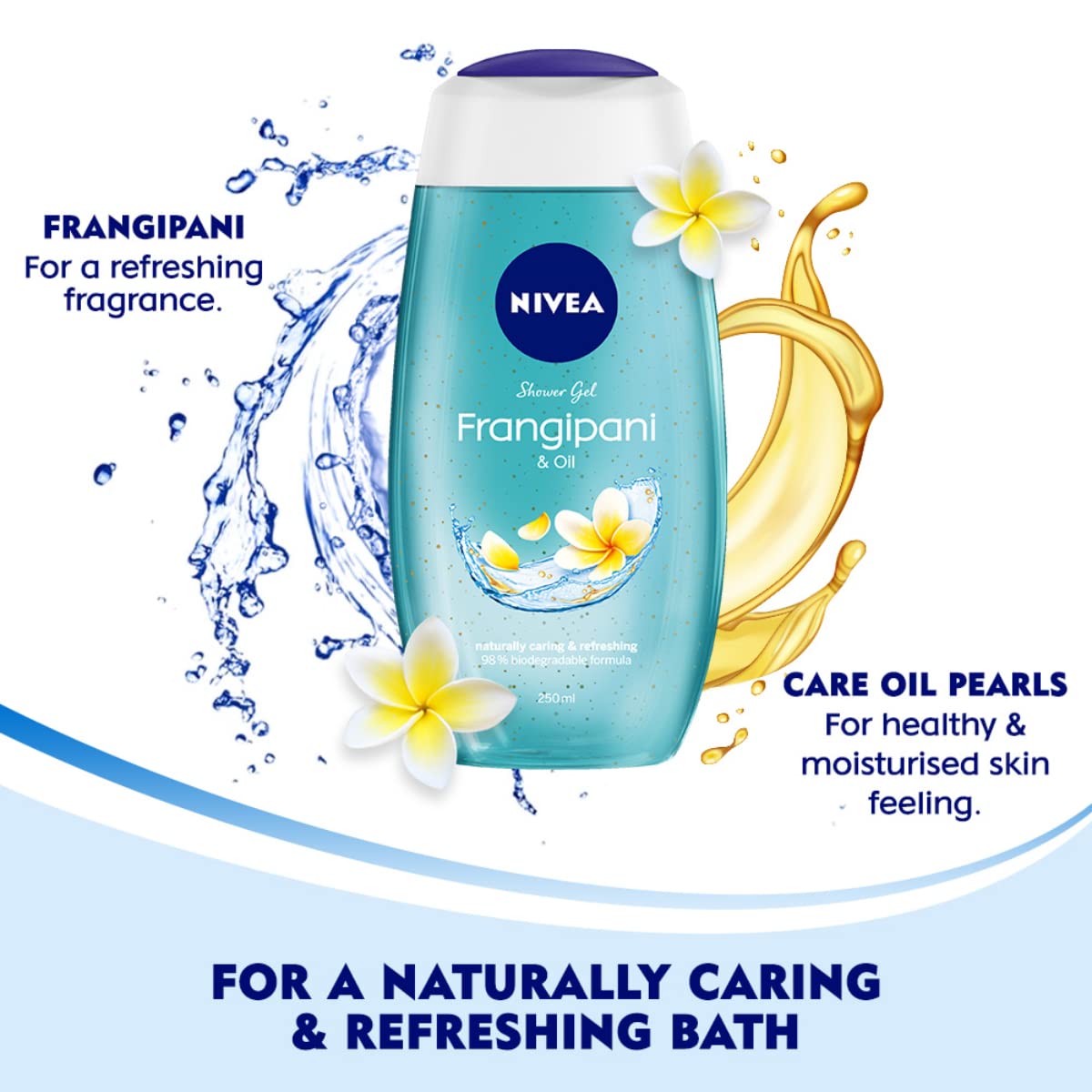 NIVEA Travel Size Body Lotion & Shower Gel Combo - 4.2oz Body Milk & 4.4oz Frangipani Oil Body Wash - Perfect for Gym, Travel & On-the-Go Hydration