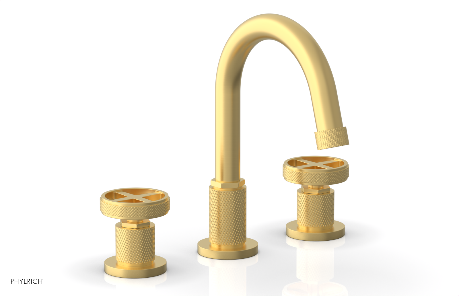 DUSTRIE Widespread Bathroom Faucet with Cross Handle and Knurled Design 371-01 - Perfect for Modern Vanities and Powder Rooms