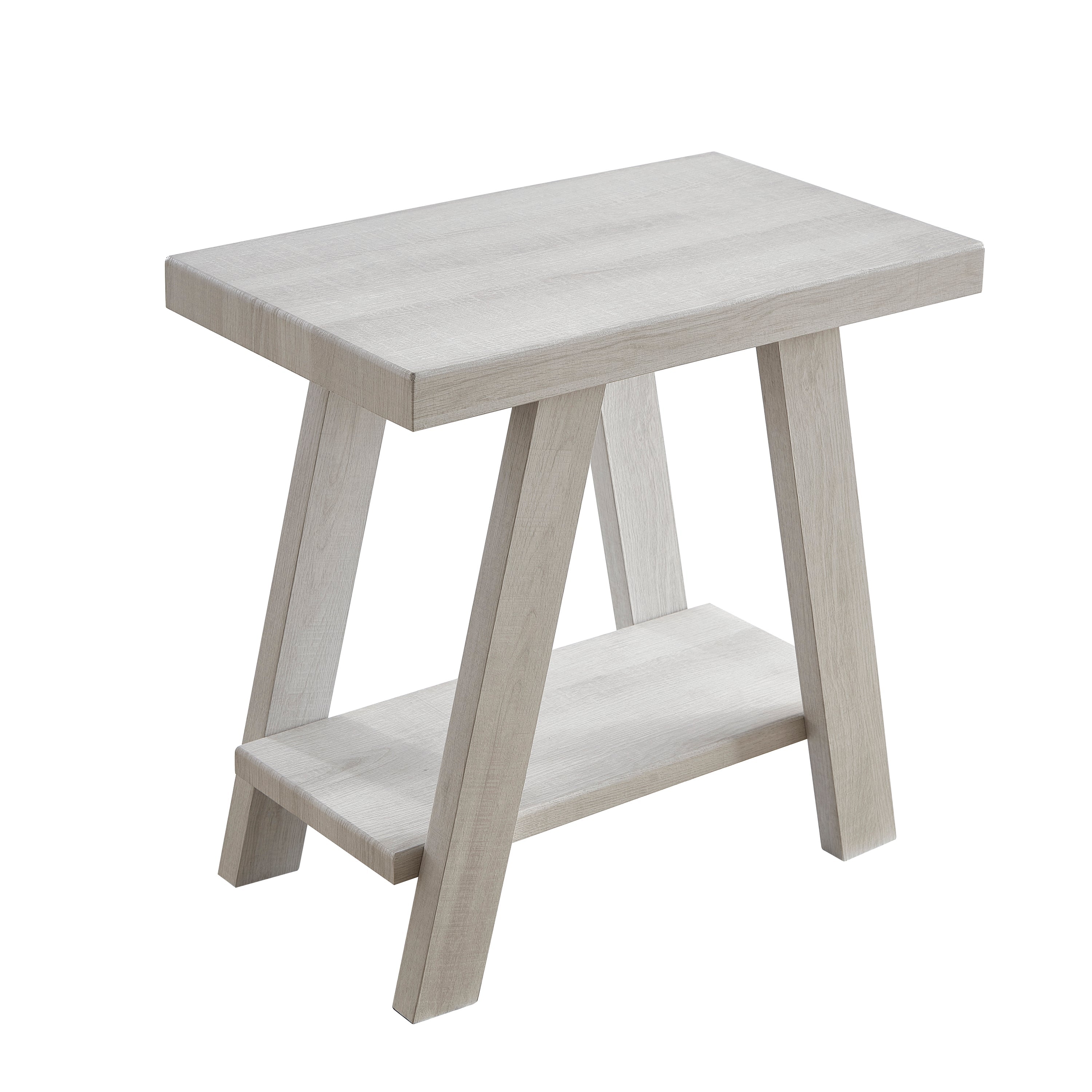 Roundhill Furniture Athens Contemporary White Wood Shelf Side Table - Perfect for Living Room, Bedroom, or Office Decor