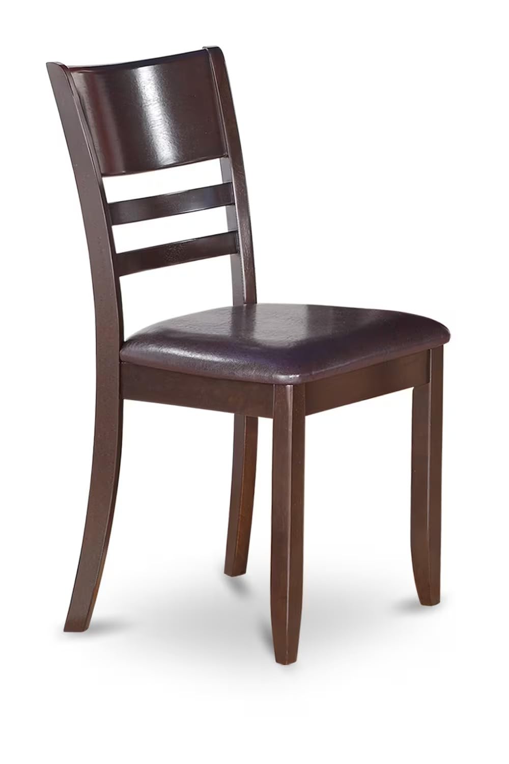 East West Furniture BOLY3-CAP-LC 3-Piece Round Dining Table Set with 2 Faux Leather Chairs, 42x42 Inch, Cappuccino - Perfect for Small Kitchen, Breakfast Nook & Apartment Dining Space