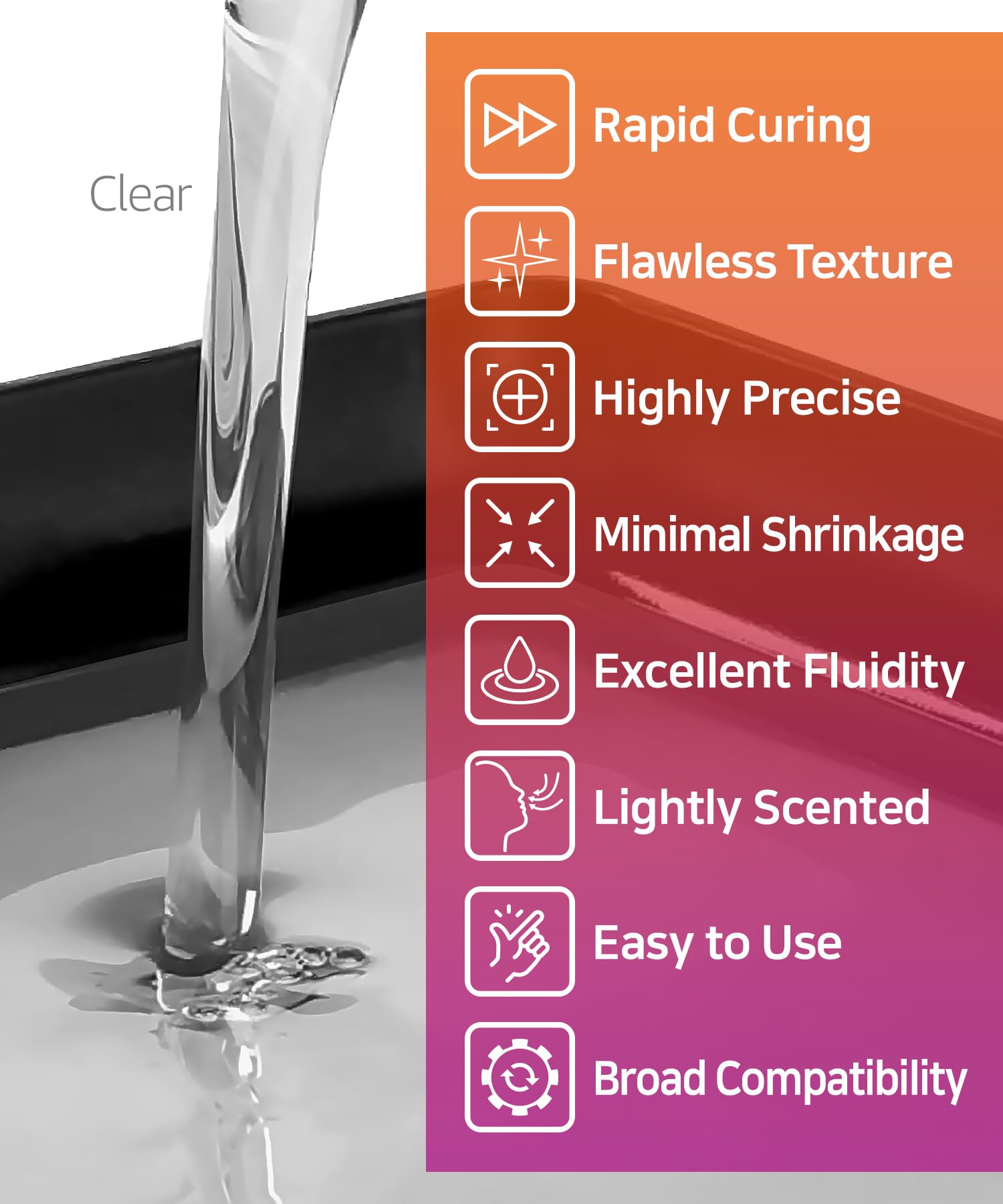 3DMaterials SuperElastic 3D Printer Resin - 60A Softness Flexible Resin for Cosplay, Prosthetics & Medical Models (5000g, Clear) | High-Quality Korean-Made Photopolymer for Smooth Printing & Realistic Silicone Simulation