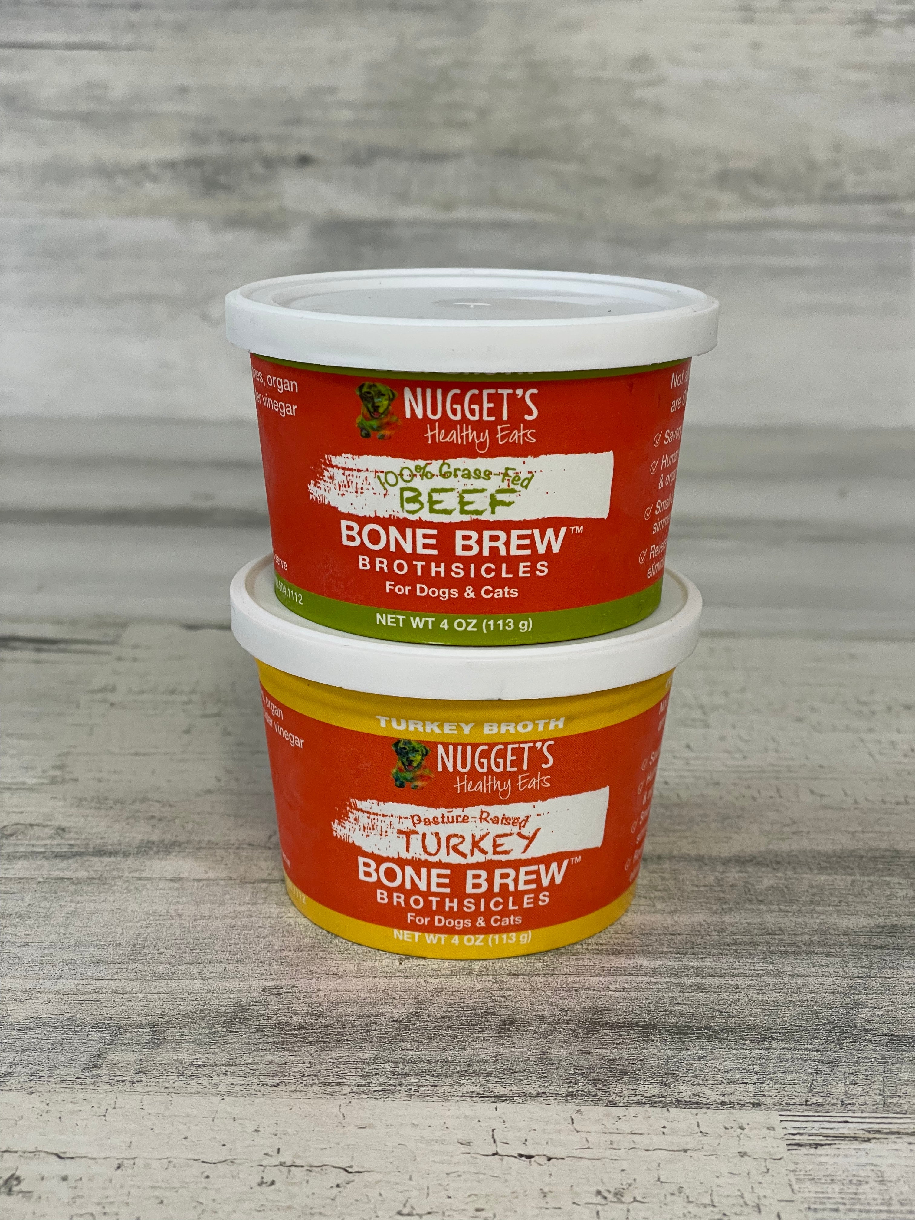 Nugget's Healthy Eats Bone Brothsicles 4oz - Nutrient-Rich Frozen Bone Broth Treats for Dogs | Perfect for Hot Weather & Post-Workout Recovery