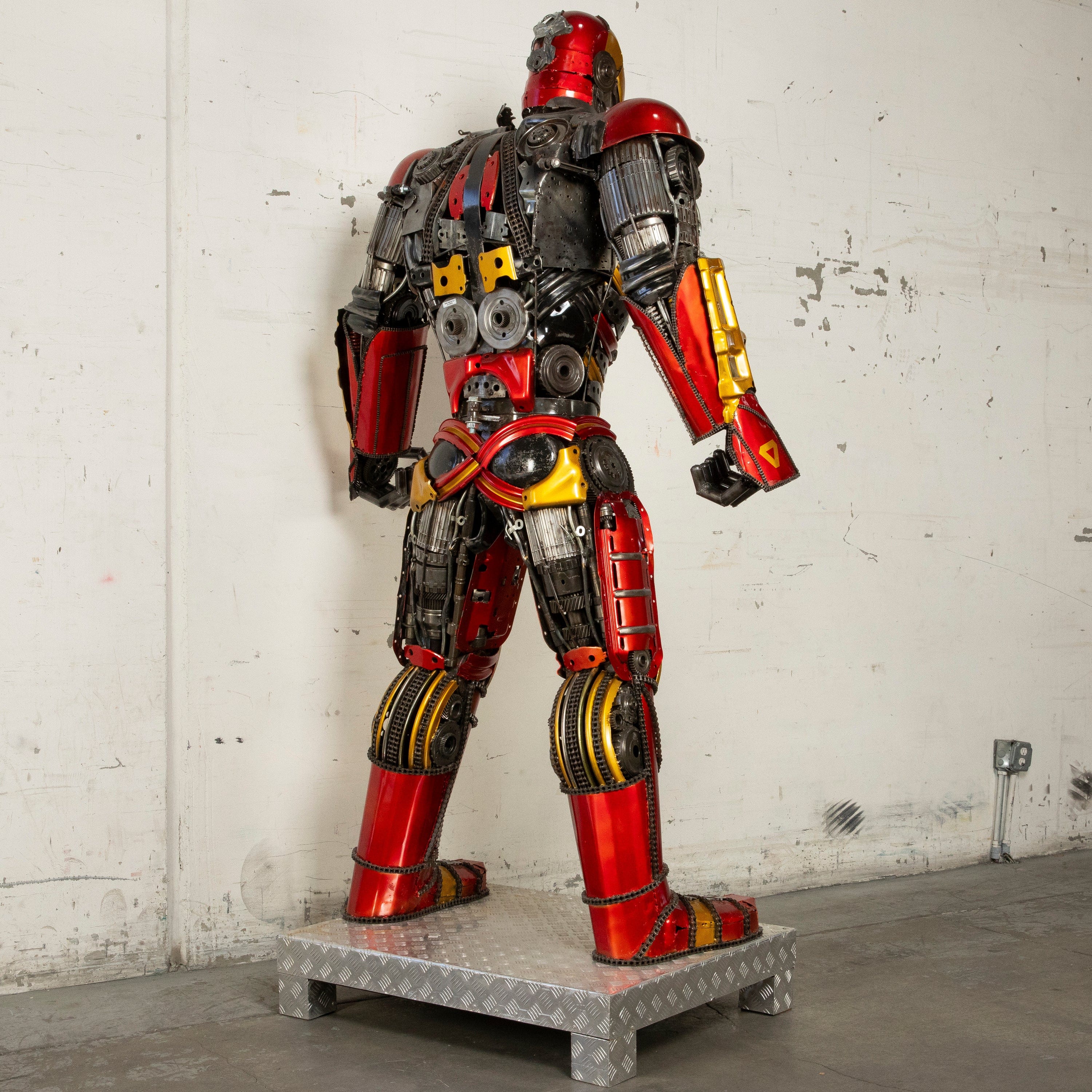 91 Iron Man Inspired Recycled Metal Wall Art Sculpture - Superhero Home Decor for Marvel Fans, Man Cave & Office Display
