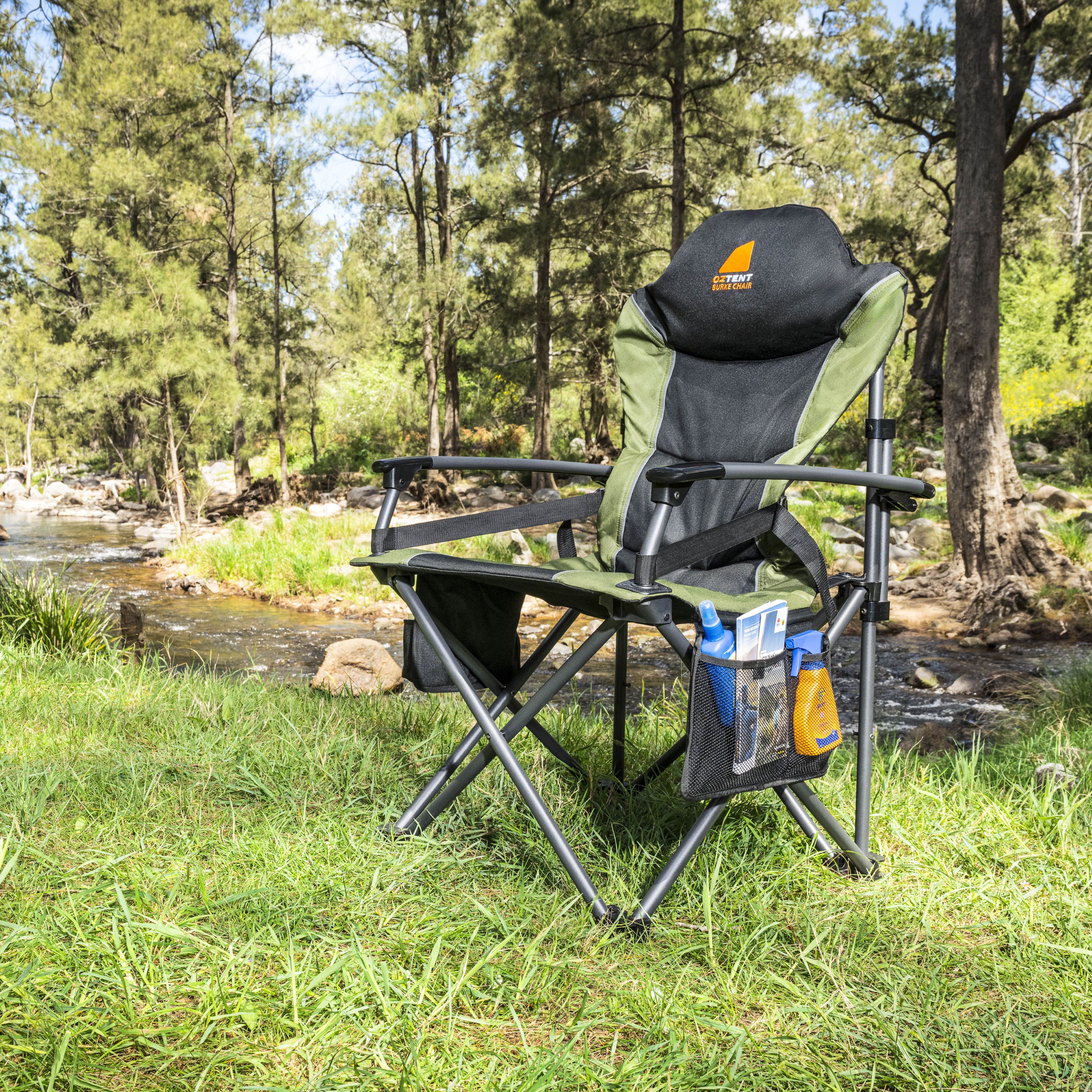 Oztent Burke Chair Series II - Premium Folding Camping Chair for Outdoor Adventures, Hiking, and Backpacking