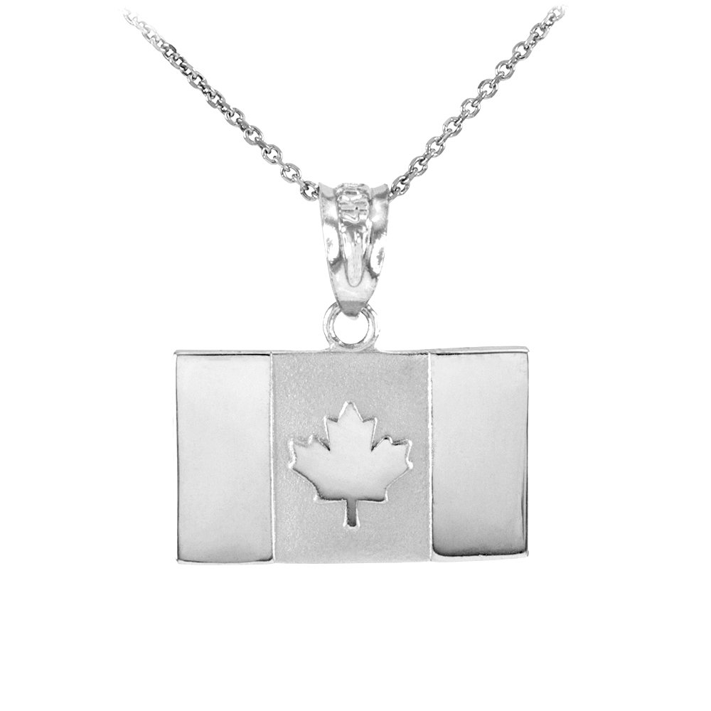 925 Sterling Silver Canada Flag Charm Pendant Necklace for Women & Men - Canadian Pride Jewelry Gift for Birthday, Anniversary & National Holidays
