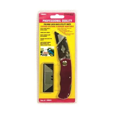 TOOLTECH Xpert Folding Utility Knife - Heavy Duty Retractable Box Cutter with Safety Lock for Home, Office, Warehouse & Outdoor Use