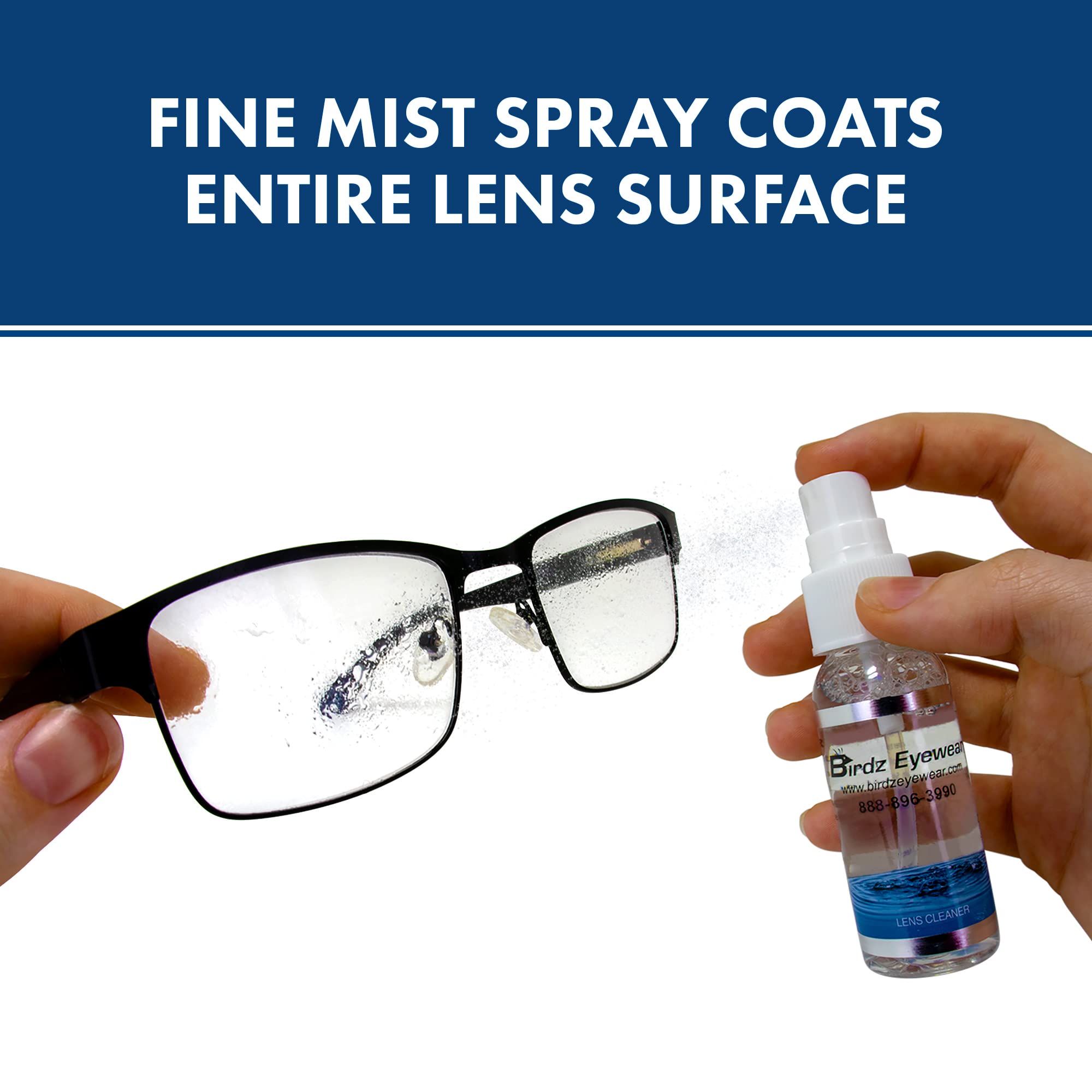 **Birdz 1 OZ Eyeglass & Sunglass Lens Cleaner Spray – Pack of 50 – Streak-Free, Anti-Fog, Quick-Drying – Perfect for Glasses, Screens, Cameras & More**