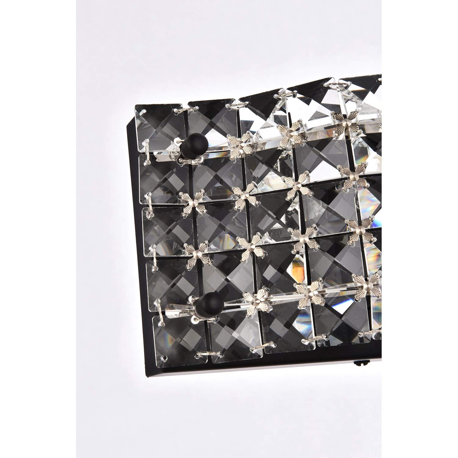 Tate 3-Light Black Bathroom Wall Sconce with Clear Crystal Accents - Perfect for Vanity Lighting, Powder Room Decor & Spa-Style Bathroom Ambiance