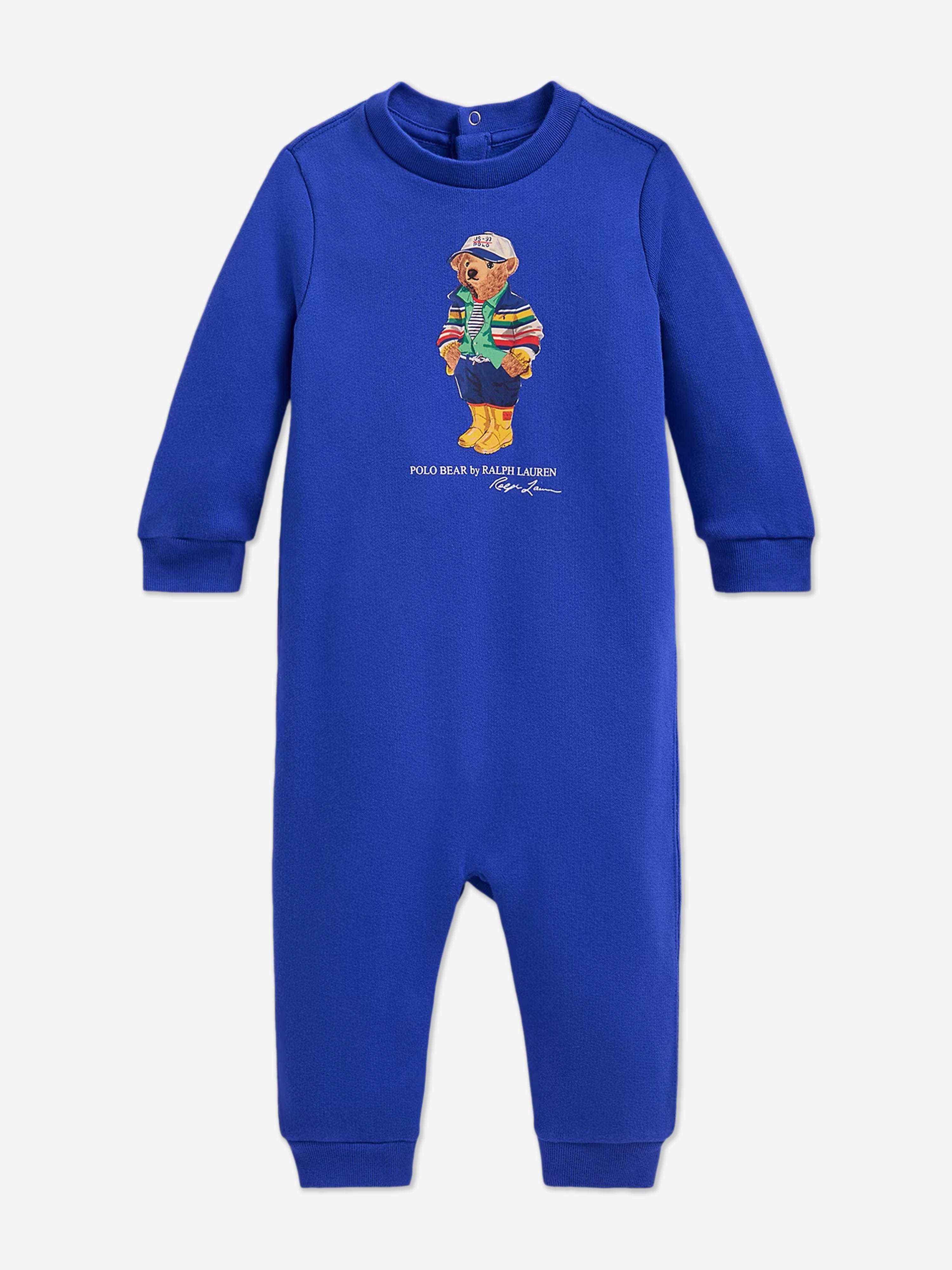 Blue Baby Boys Polo Bear Fleece Coverall - Warm & Cozy Winter Outfit for Toddlers - Perfect for Playdates, Family Photos & Outdoor Adventures