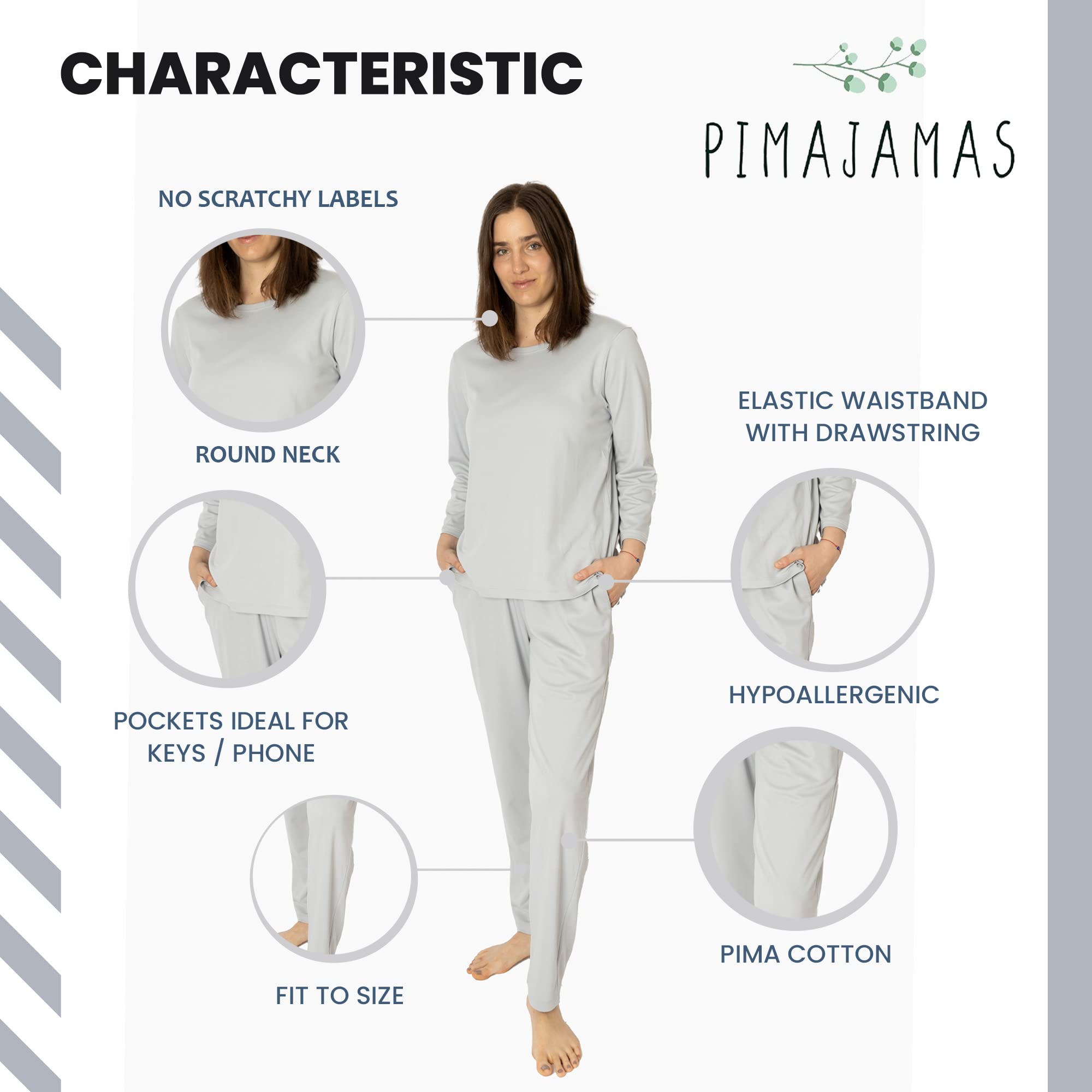 Women's Pajama Sets - 100% Peruvian Pima Cotton Ultra Soft Sleepwear & Loungewear - Valentine's Day Gifts for Her - Perfect for Relaxing at Home, Spa Days & Romantic Getaways