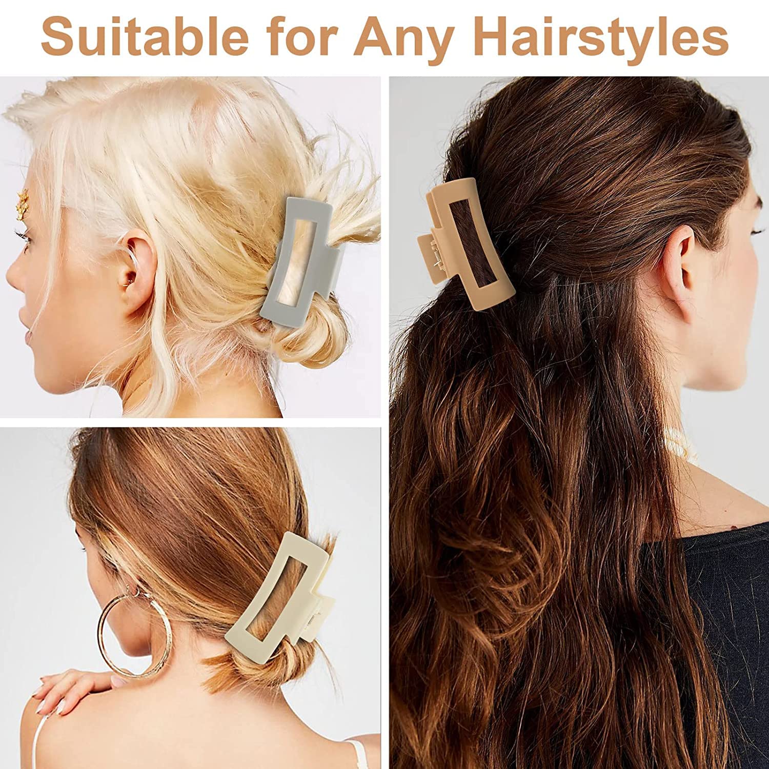 Minta 6 Pack Large Hair Claw Clips for Women - 4.1