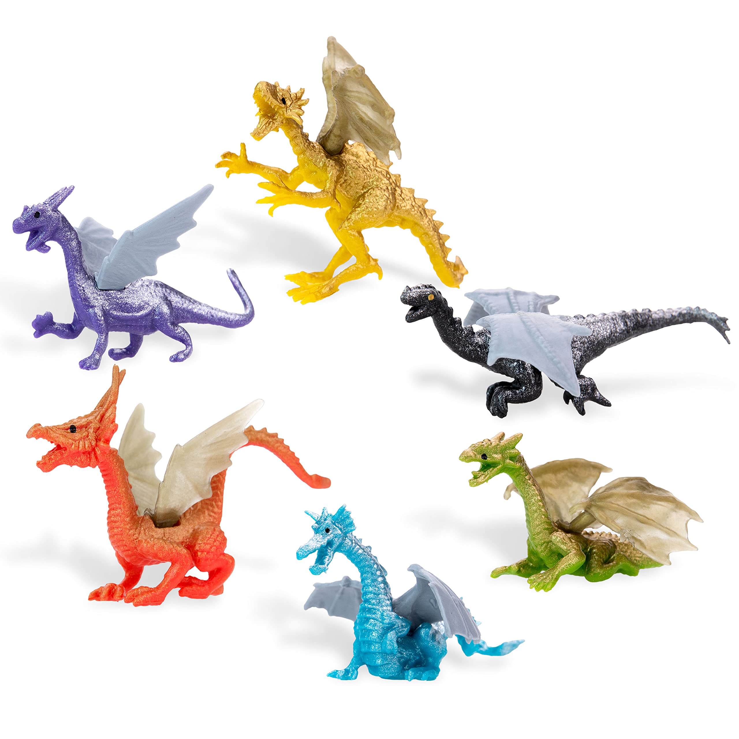 24 Pcs Dragon Playset - Bulk Dragon Figurines for Kids Party Favors, Classroom Prizes & Easter Gifts | Pinata Stuffers, Goodie Bag Supplies | Perfect for Birthday Parties, School Rewards & Holiday Celebrations