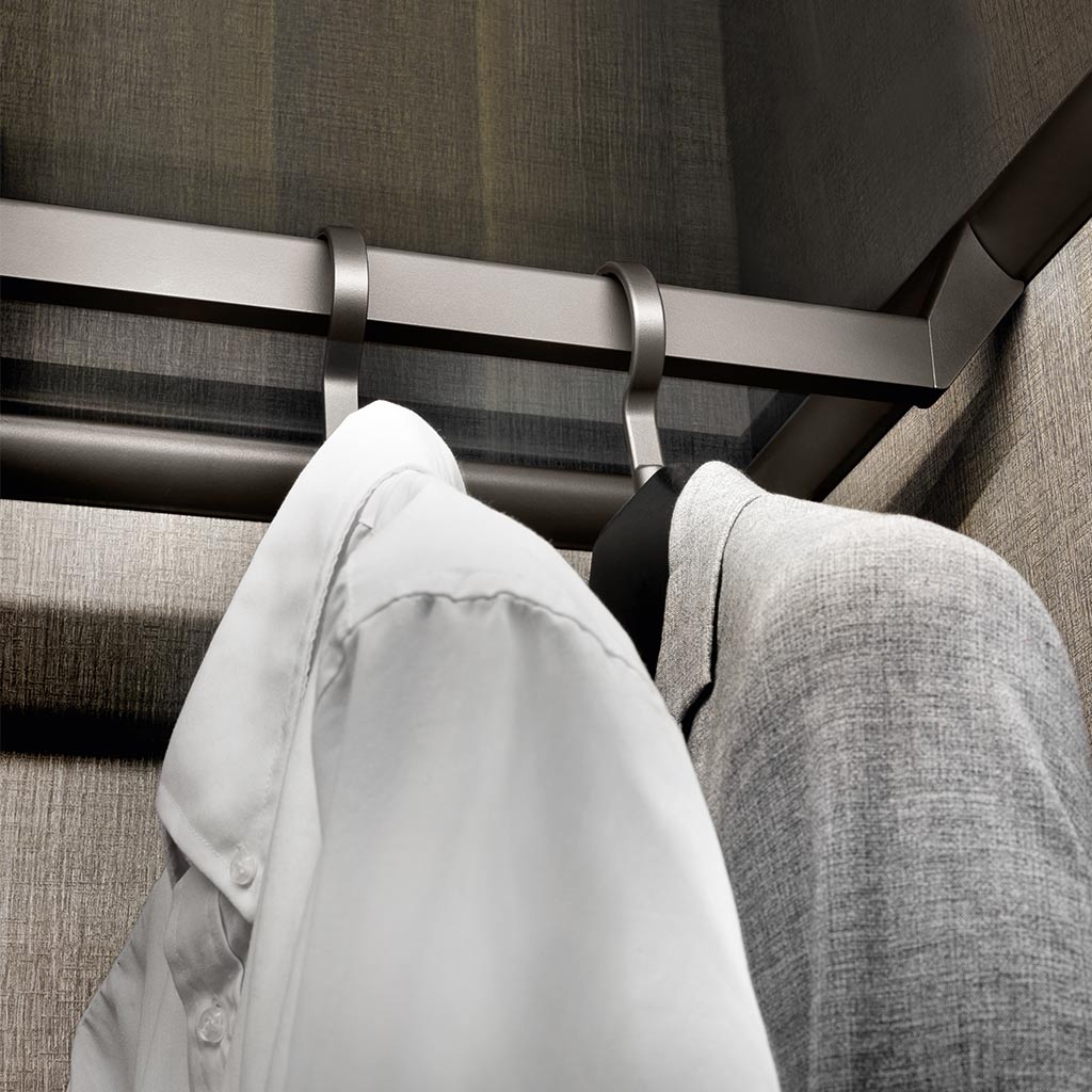 Brown Wardrobe Rail Support for Glass Shelf - Heavy Duty Closet Organizer for Bedroom & Walk-in Closet Storage