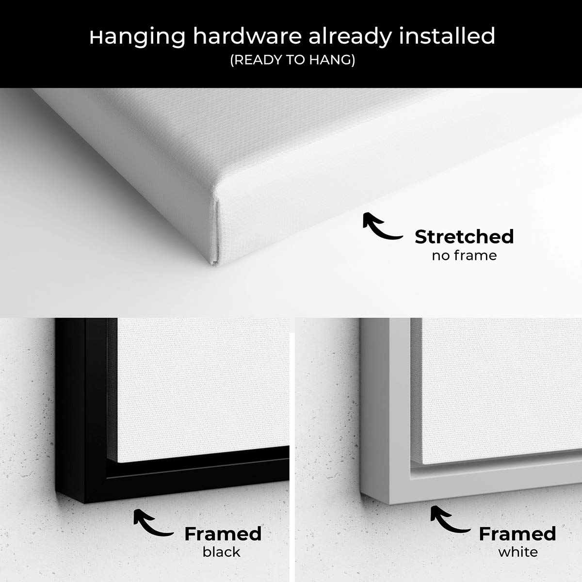White Hands Wall Art Canvas Print - Modern Abstract Home Decor for Living Room, Bedroom & Office | 5878