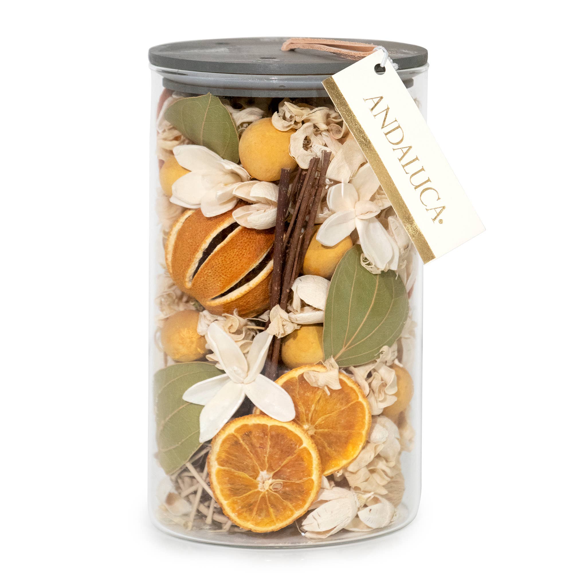 Lemon Zest & Thyme Potpourri Jar - Natural Aromatherapy Home Fragrance for Relaxation | Perfect for Living Room, Bedroom, and Bathroom Decor