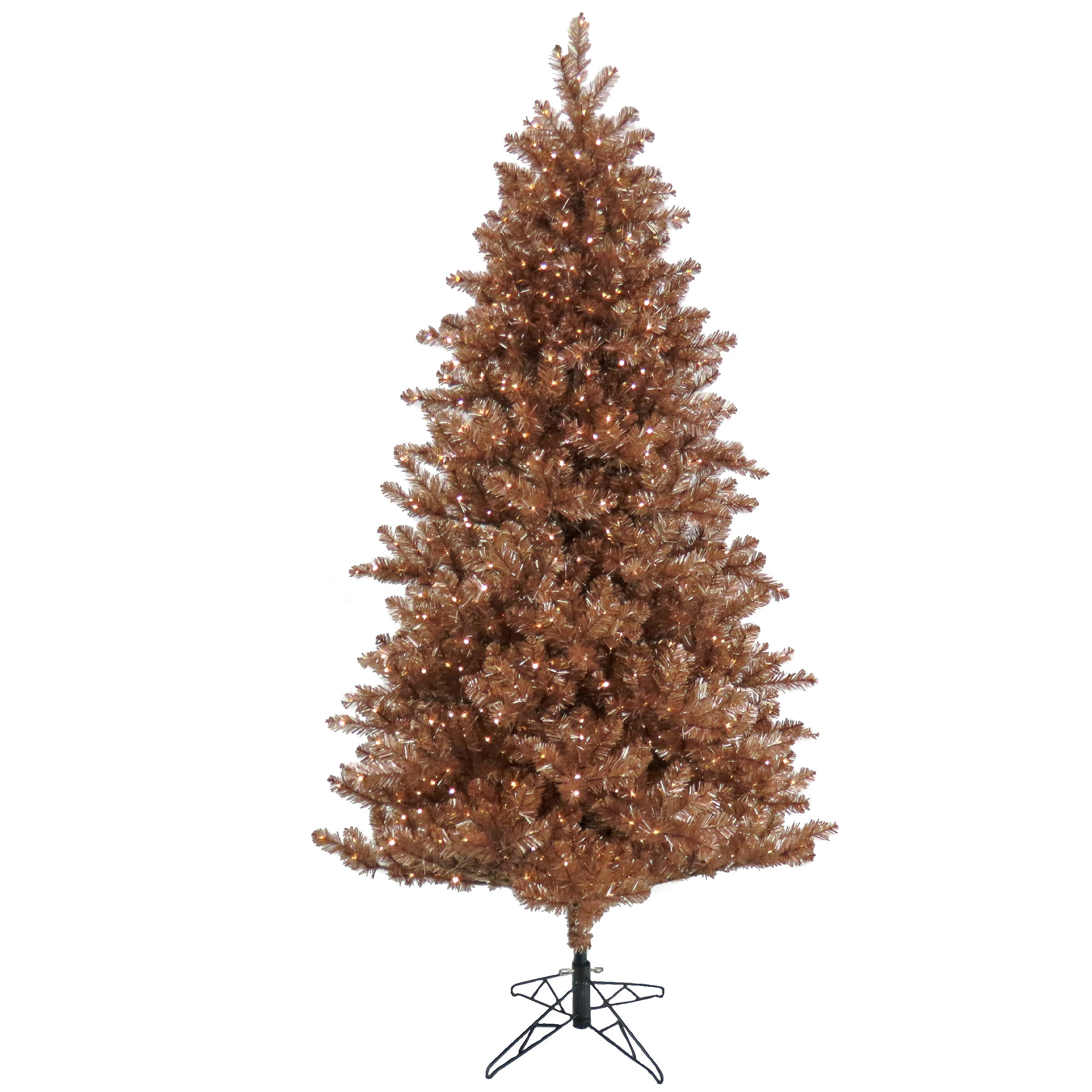7.5 ft Pre-Lit Christmas Tree with Rose Gold Metallic Finish - Perfect for Holiday Decor, Living Room, and Festive Home Staging