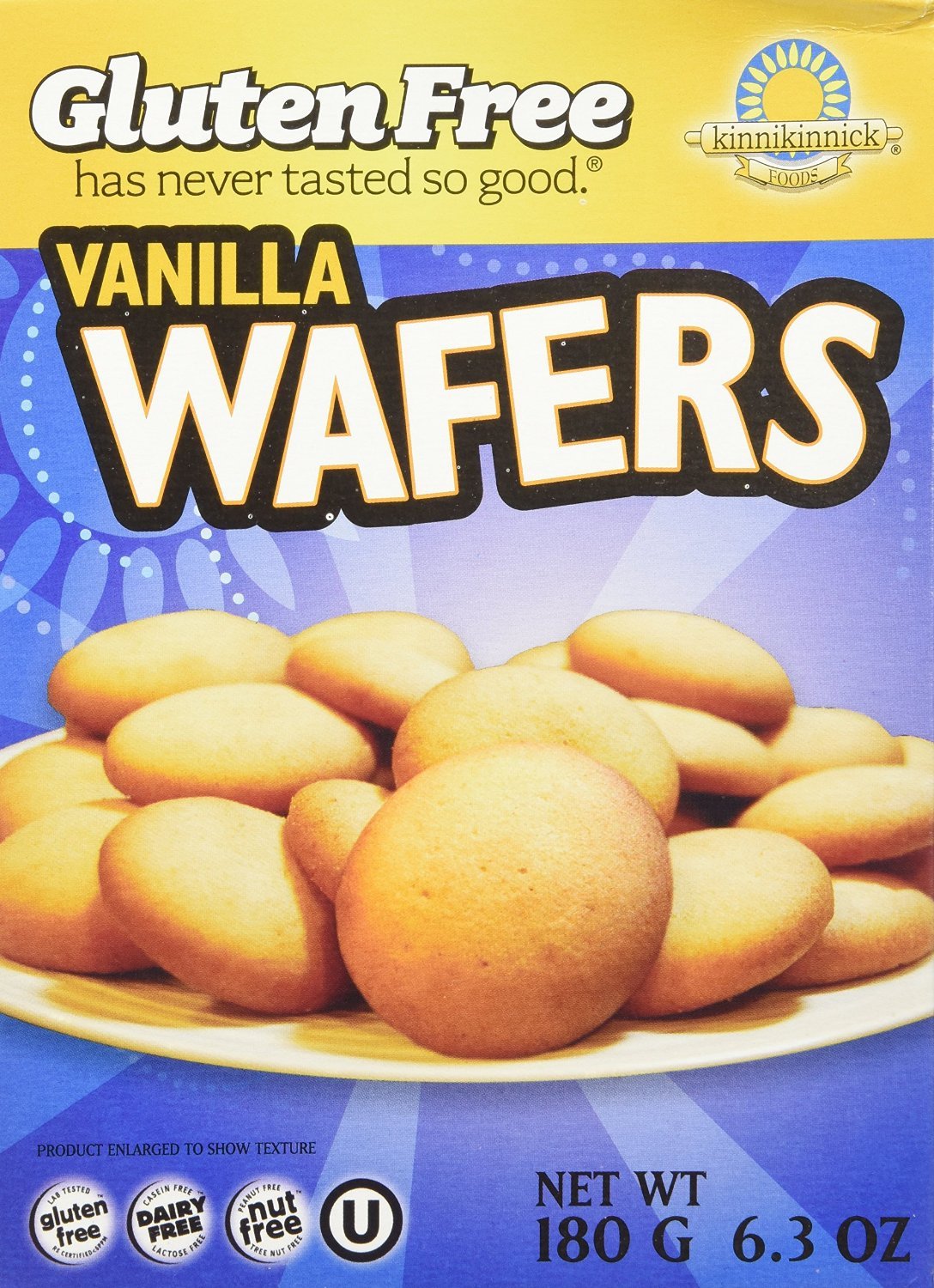 Kinnikinnick Gluten Free Vanilla Wafers - Allergy Friendly Cookies - 3 Pack (6.3 oz Each) - Perfect for Snacking, School Lunches & Celiac-Friendly Diets