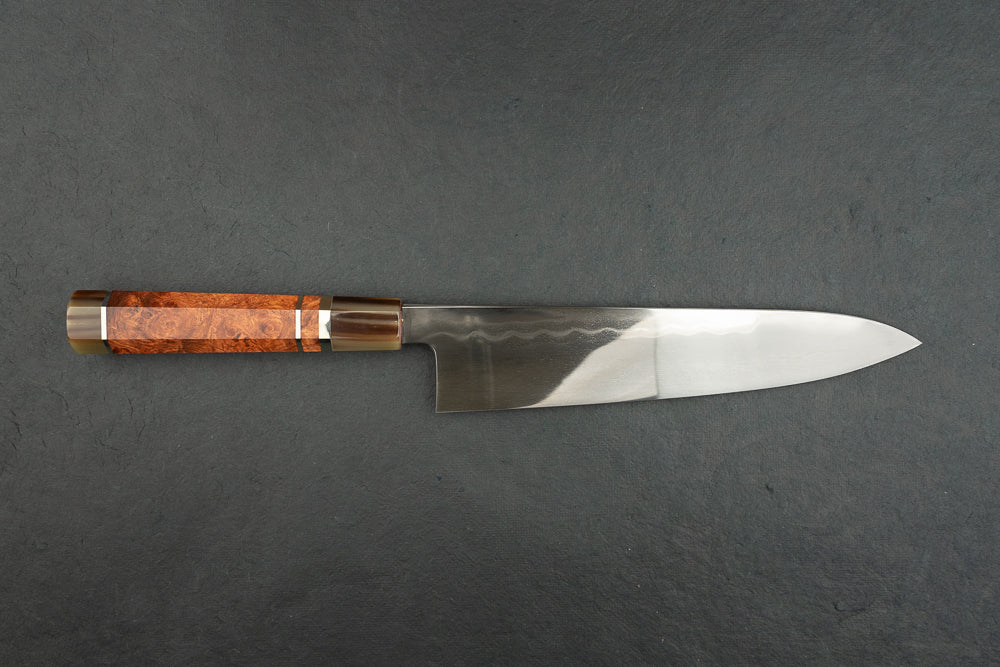 Premium Japanese Honyaki Gyuto Knife 240mm - Satoshi Nakagawa Aoichi Jihada - Handcrafted Chef Knife for Professional Cooking & Sushi Preparation