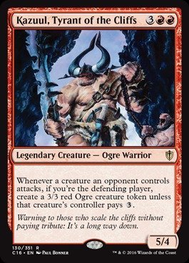 Magic The Gathering - Kazuul, Tyrant of The Cliffs (130/351) - Commander 2016 MTG Card - Perfect for Commander Decks & MTG Strategy Games