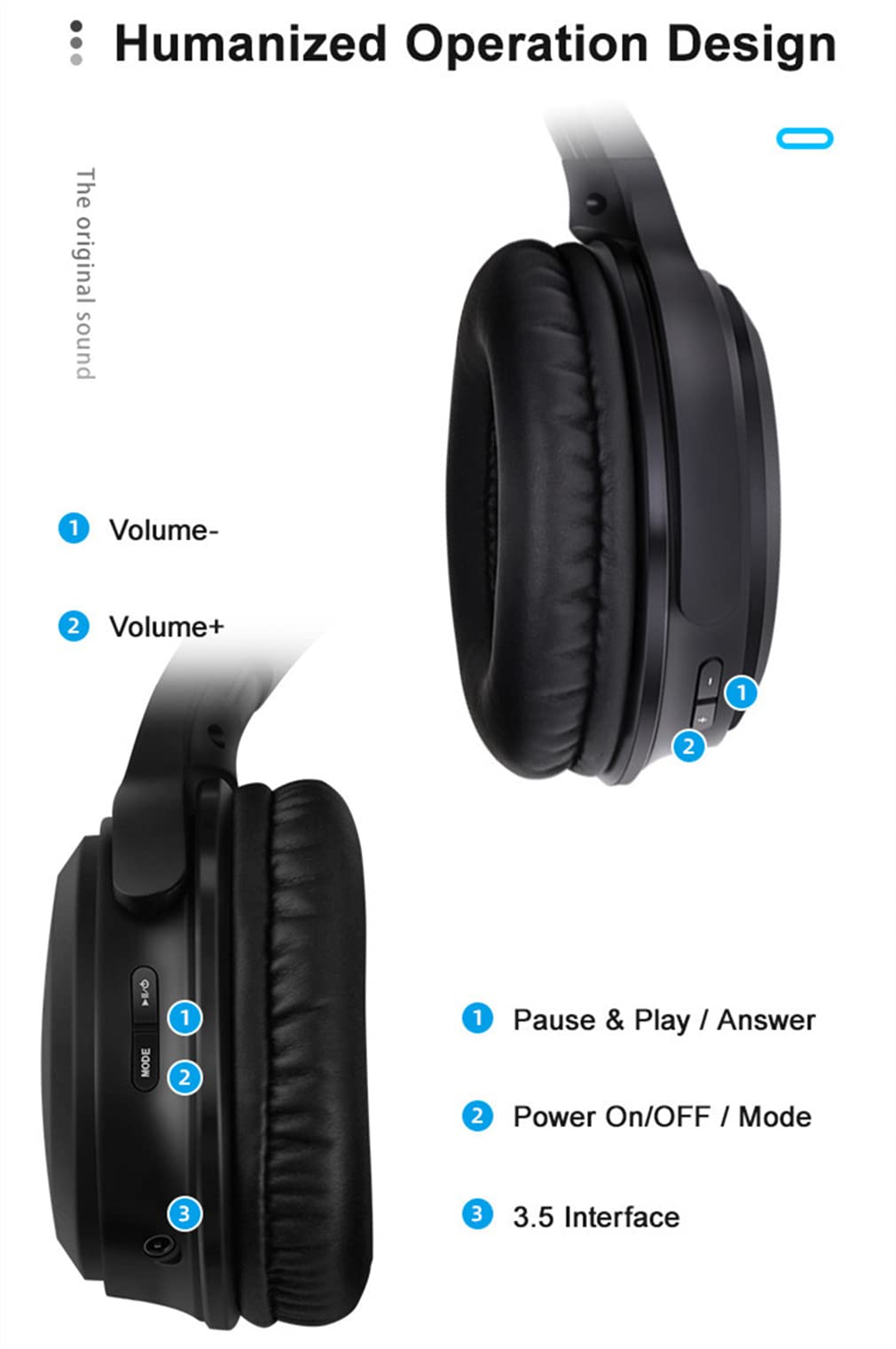Bluetooth 5.0 Wireless Over-Ear Headphones with Built-in Mic | Hi-Fi Stereo Sound | Active Noise Cancelling | Foldable Design for Gaming, Travel & Home Office Use | Perfect for Commuting, Work Calls & Entertainment
