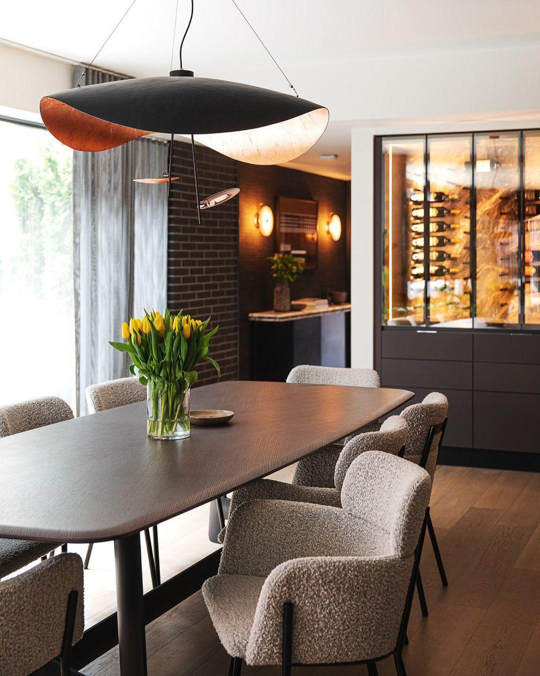 Giorgio Pendant Light - Modern Glass Ceiling Lamp for Dining Room, Bedroom & Living Room | Elegant Hanging Light Fixture with Gold Finish | Perfect for Home Decor & Interior Design