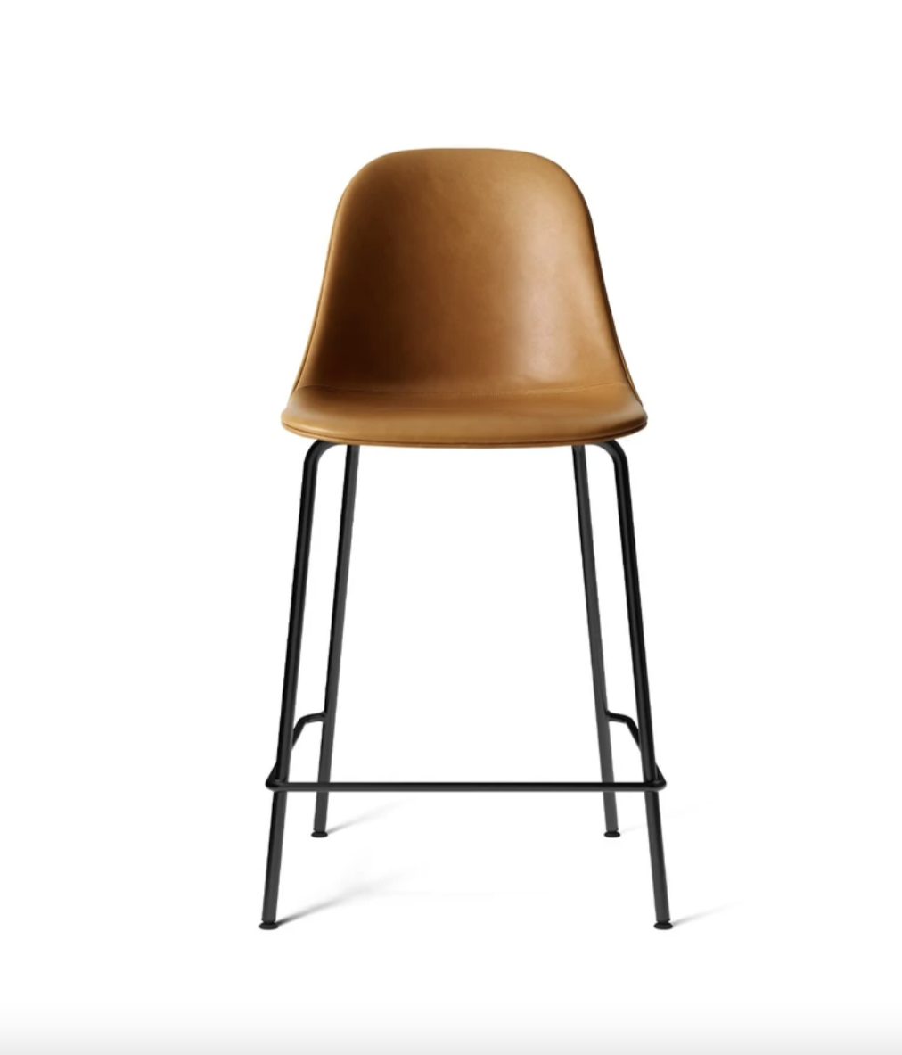 Premium Upholstered Harbour Stool - Waterproof Fabric Bar Stool with Backrest, Adjustable Height for Kitchen Island, Dining Room & Home Decor