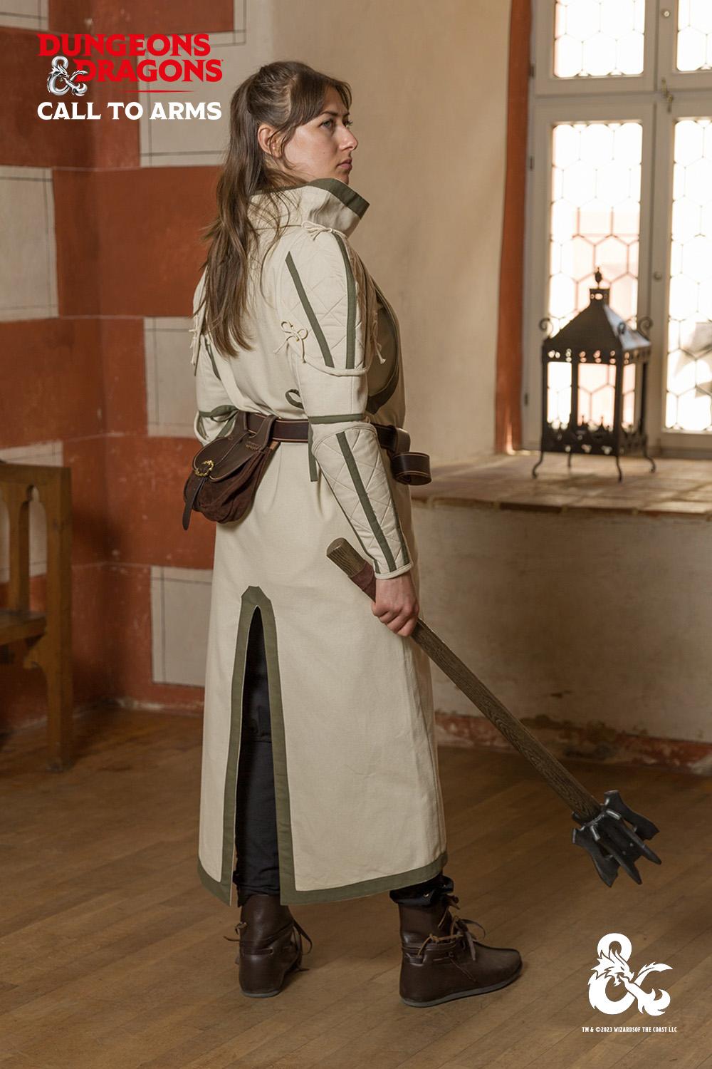 Dungeons & Dragons Cleric Costume Set - Natural/Seaweed Color - Perfect for Cosplay, LARP, and Fantasy Role-Playing Games