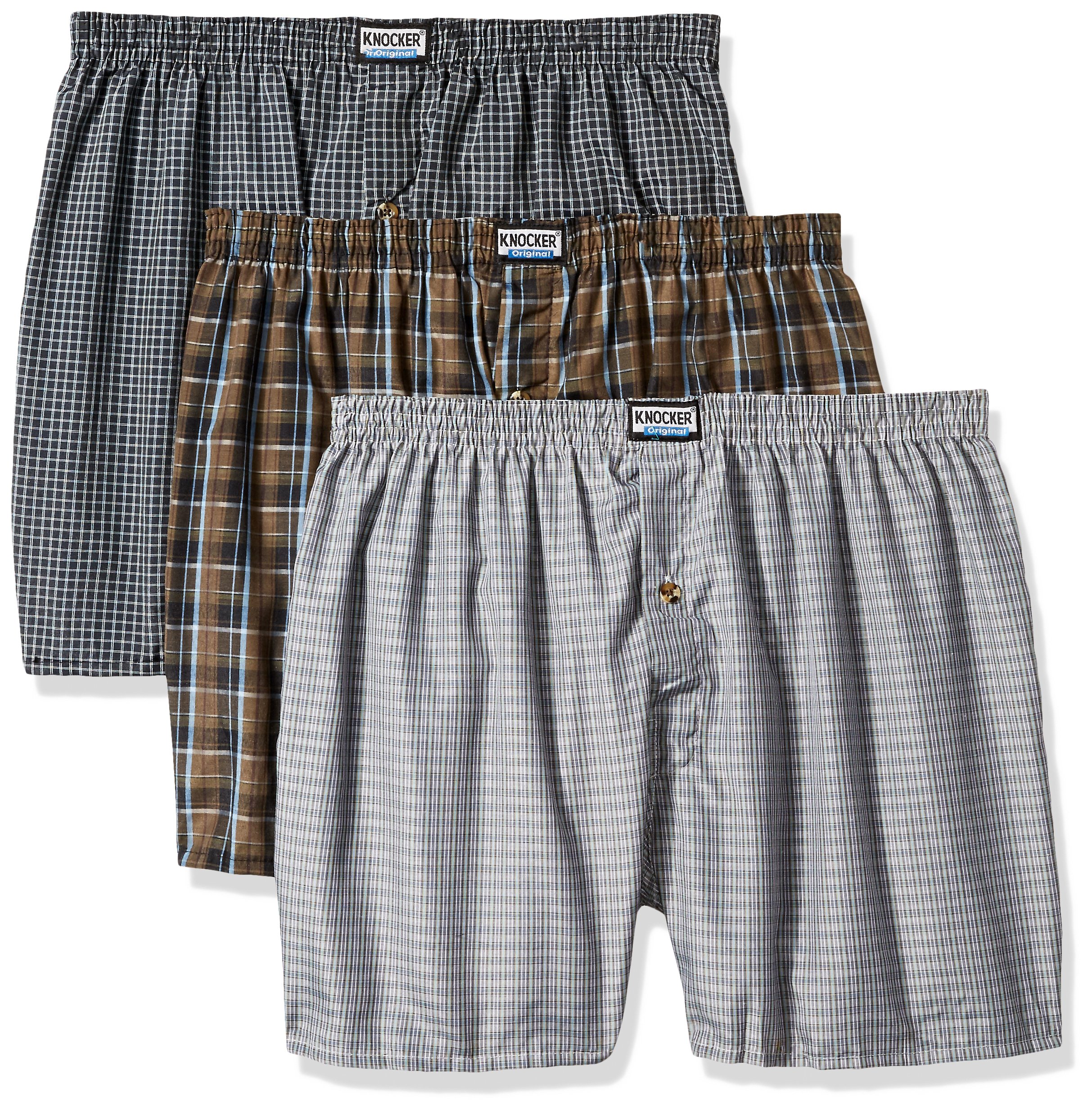Men's Plaid Boxer Shorts - 3-Pack Soft Cotton Underwear for Comfort & Style - Perfect for Everyday Wear, Lounging & Travel
