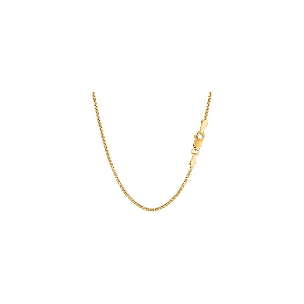 1MM 019 Yellow Gold Plated Round Box Chain Necklace - .925 Sterling Silver - 16
