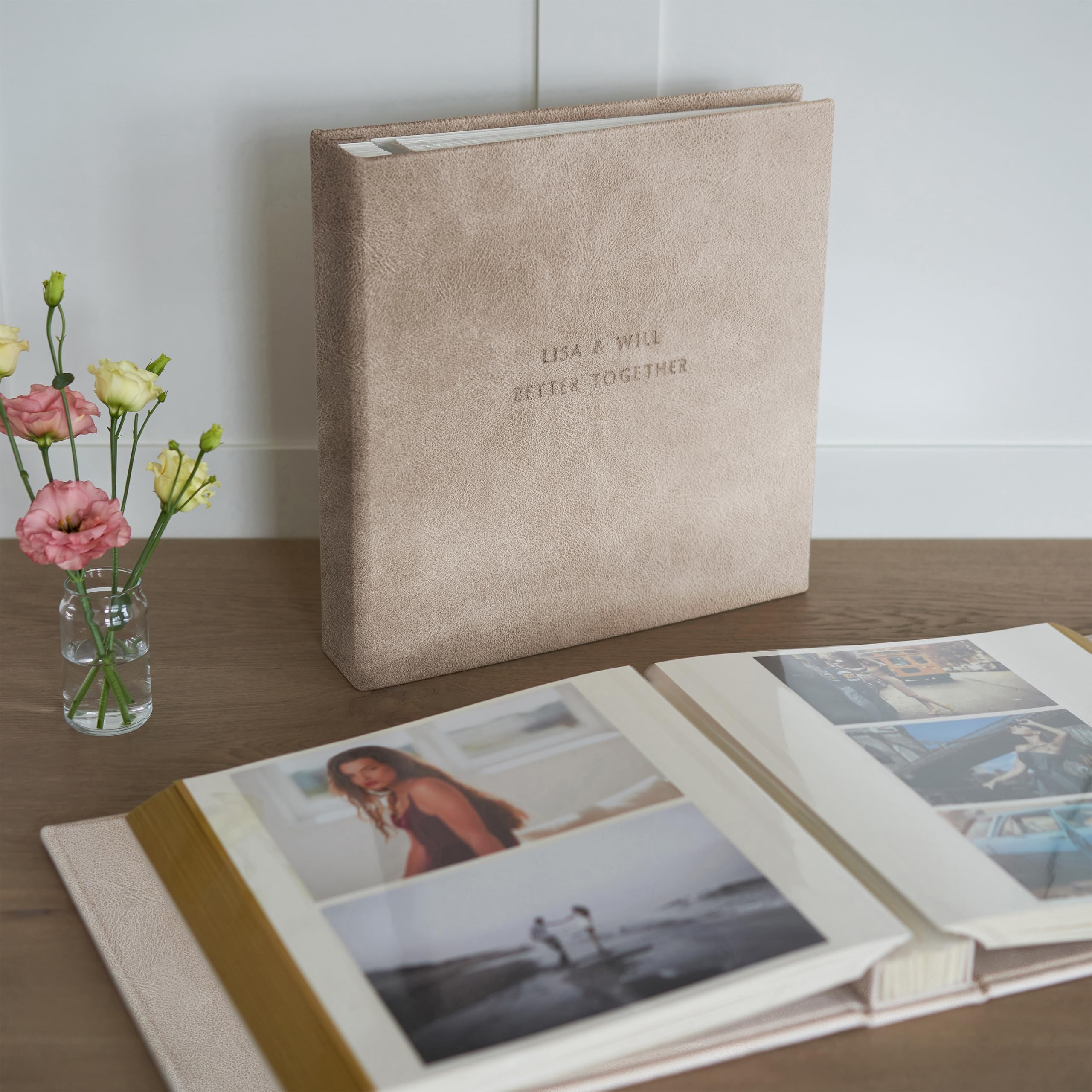 Eco Leather Self-Adhesive Scrapbook Album - Large Photo Book for Family, Travel & Wedding Memories - Extra Big Anniversary & Wedding Photobook for DIY Projects, Gift Giving & Memory Keeping