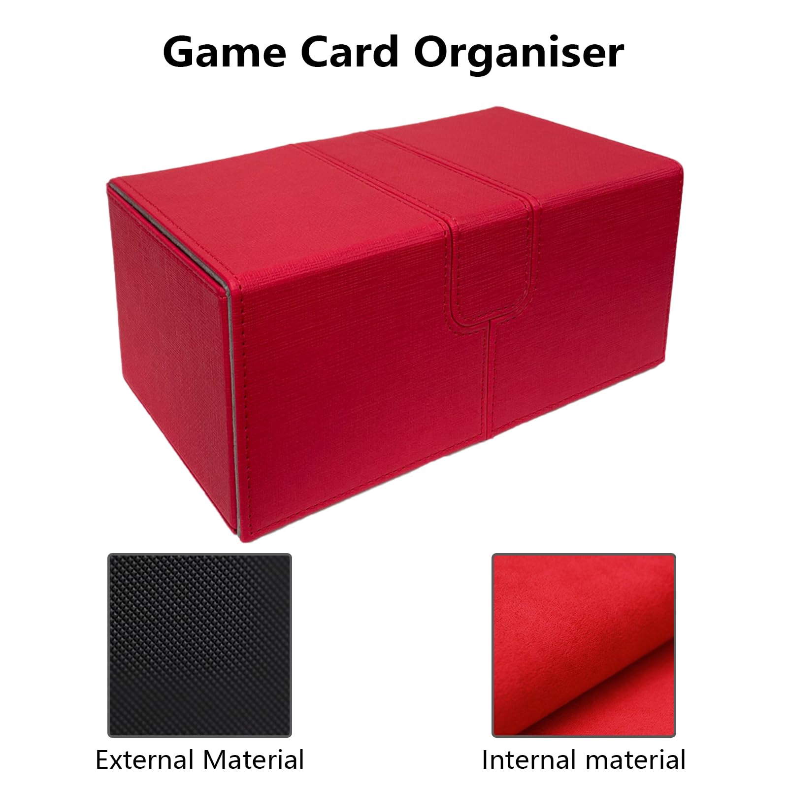 Premium PU Leather Playing Card Storage Box - Durable Deck Holder for Poker, MTG, Yu-Gi-Oh & Collectible Cards | Portable Card Case for Travel, Game Nights & Organized Storage