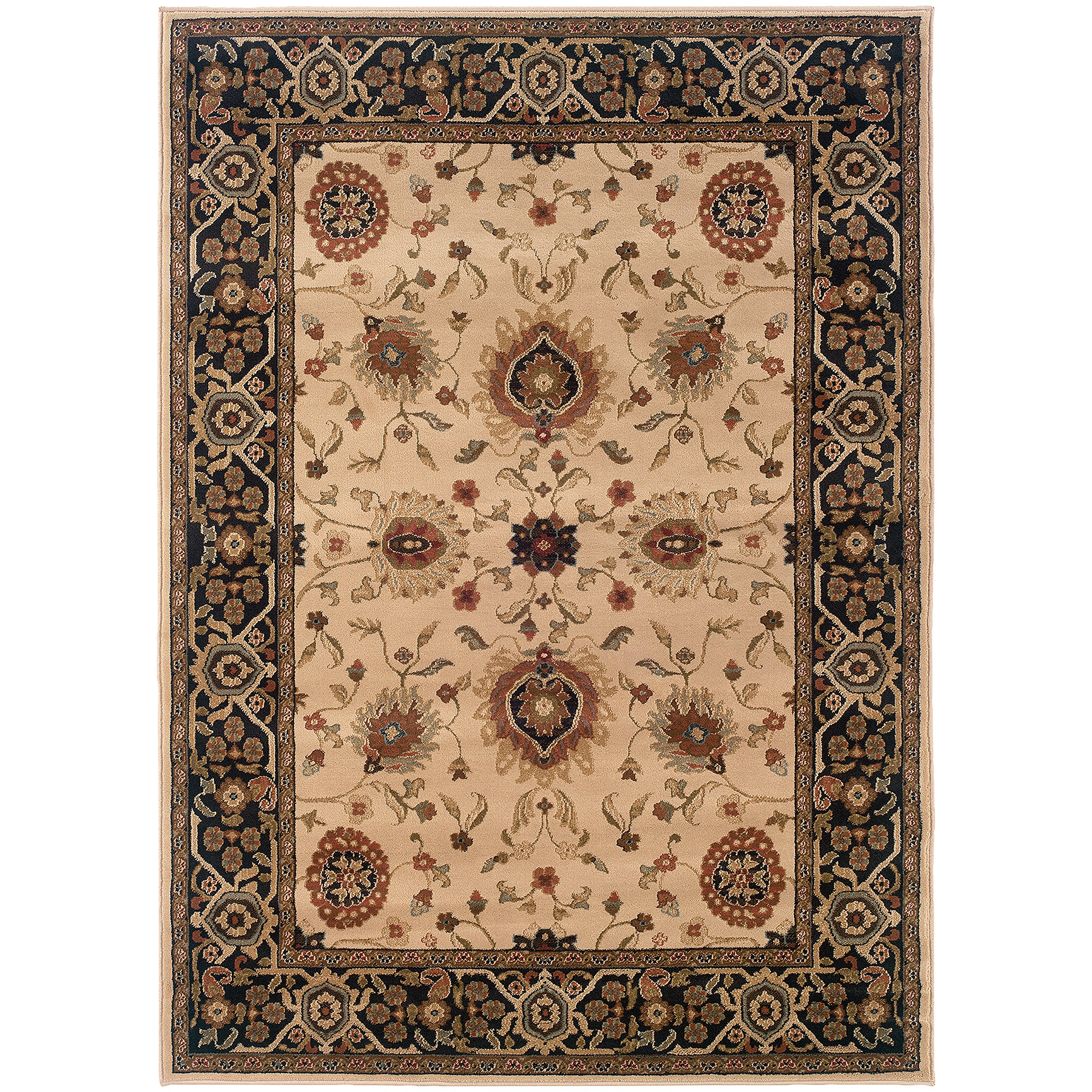 Hudson 1338C 10' x 13' Beige Area Rug - Soft Living Room Carpet for Home Decor, Bedroom Floor Mat, Cozy Dining Room Rug