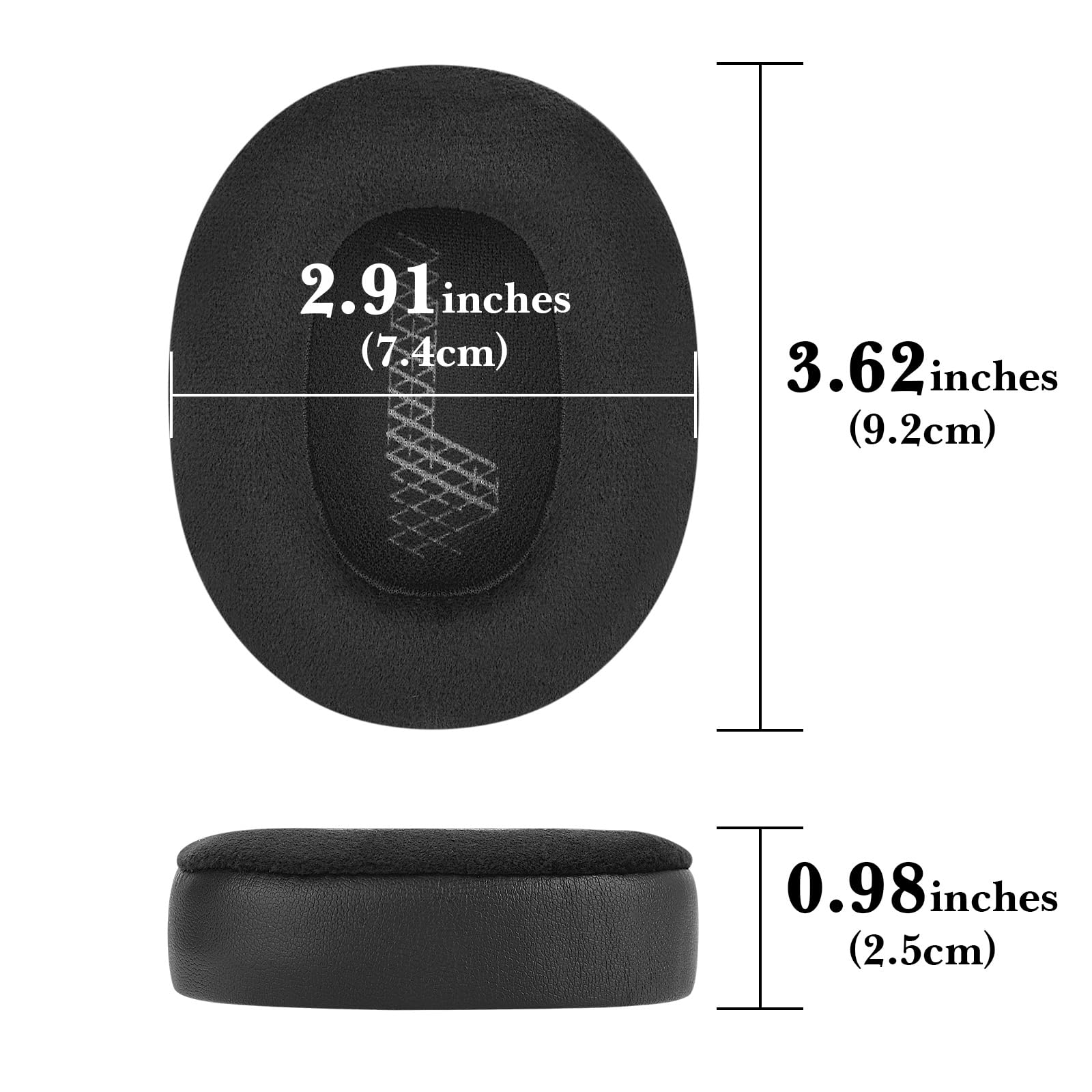 Premium Replacement Ear Pads for JBL E65BTNC, Duet NC, Live 650BTNC/660BTNC Headphones - Soft Velour Cushions (Black) - Comfortable Noise Isolation for Work, Travel & Gaming
