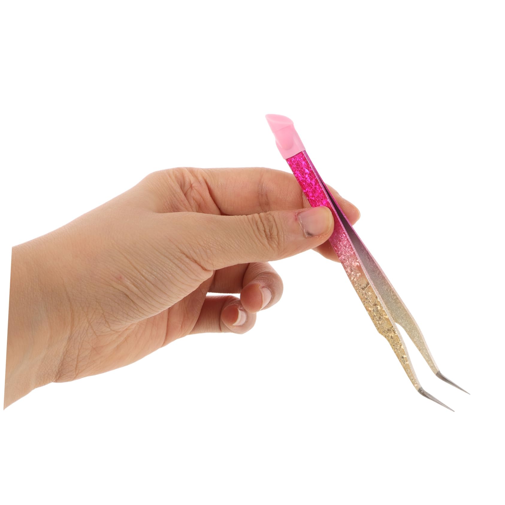 Precision Manicure Tweezers for Nail Stickers & Eyelash Extensions - Professional Nail Art Tweezers for Stickers, False Lashes & Beauty Applications - Perfect for Salon, Home Use & DIY Nail Designs