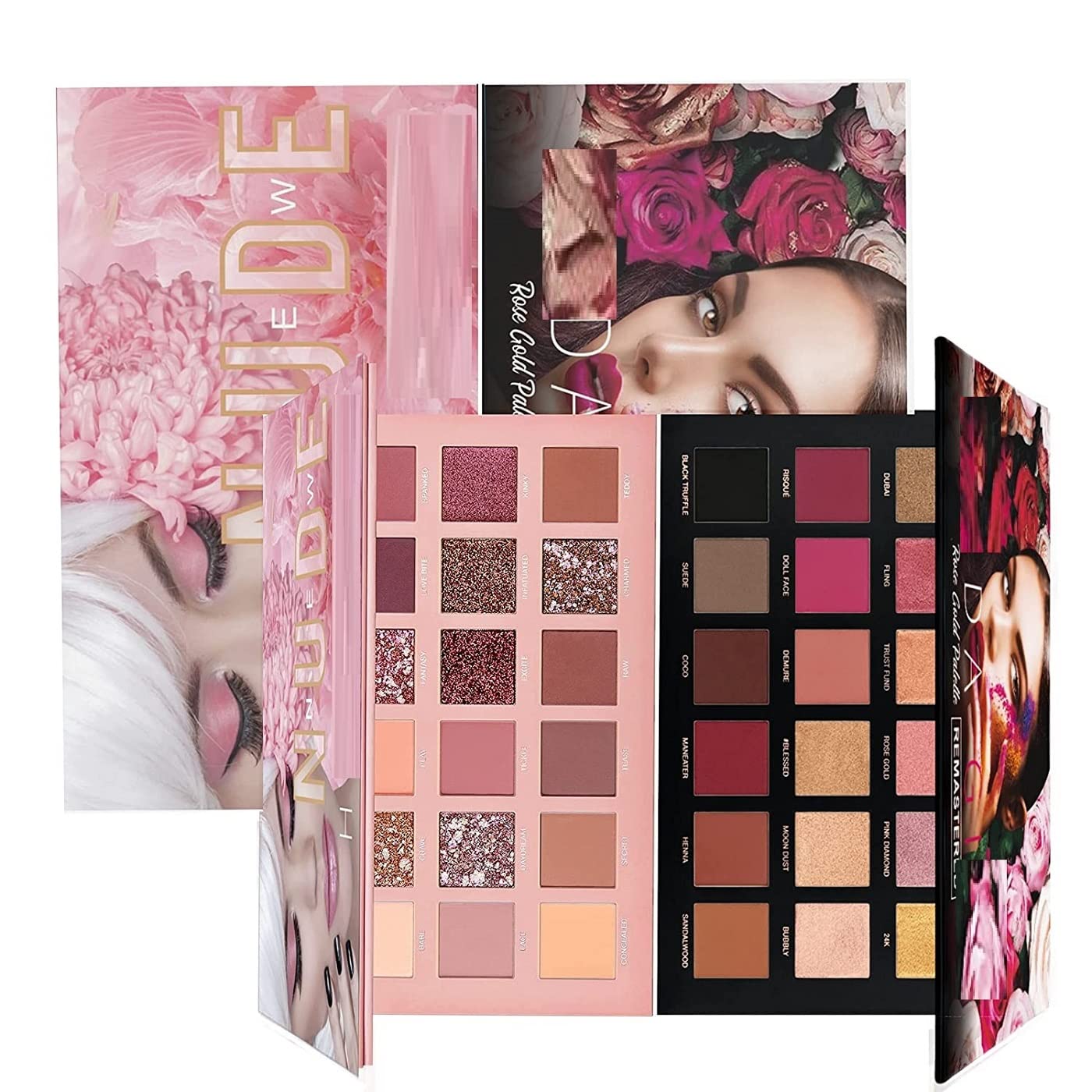 NYNHUDA Insta Beauty Rose Gold & Nude Eyeshadow Palette Set - Matte & Shimmer Makeup Kit (2 Palettes, 9 Shades) | Perfect for Day to Night Looks, Bridal Makeup & Professional Makeup Artists
