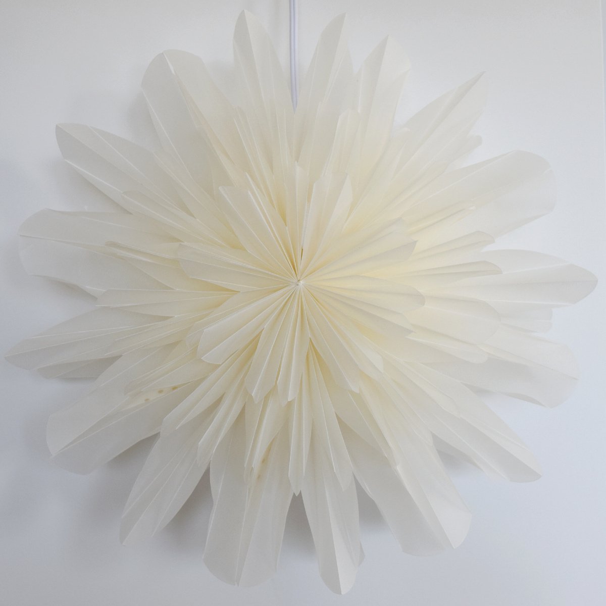 17 Inch White Snowflake Star Lantern with Pizzelle Design - Perfect for Christmas Decor, Winter Weddings, Holiday Parties & Home Decoration | Indoor/Outdoor Use for Festive Lighting