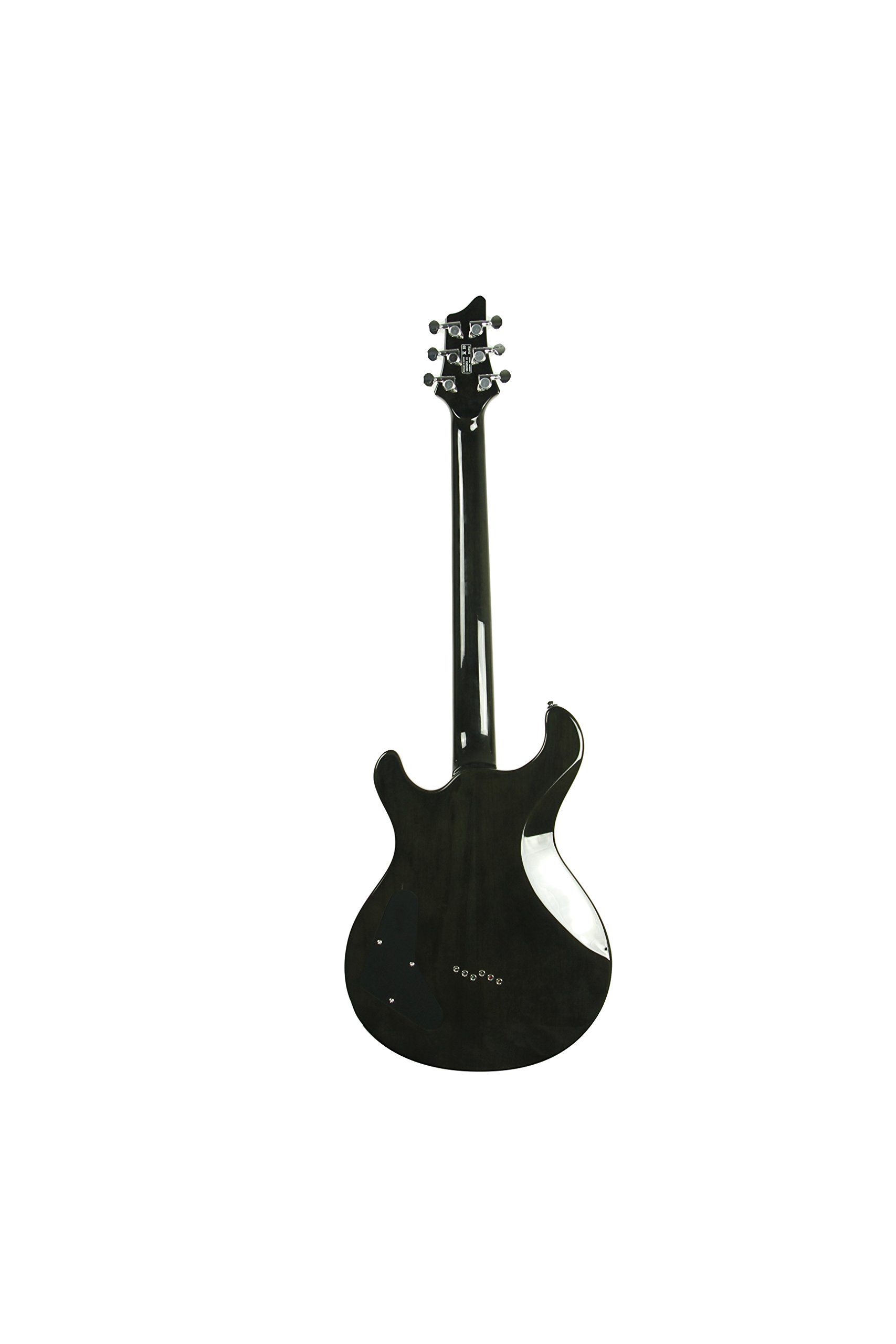 IYV 6-String IP-350 TBK PRS Solid-Body Electric Guitar in Transparent Black - Perfect for Rock, Blues & Stage Performances