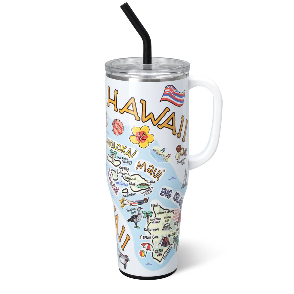 40oz Hawaii Mega Mug - Large Insulated Tumbler for Hot & Cold Drinks - Perfect for Beach, Travel, and Outdoor Adventures