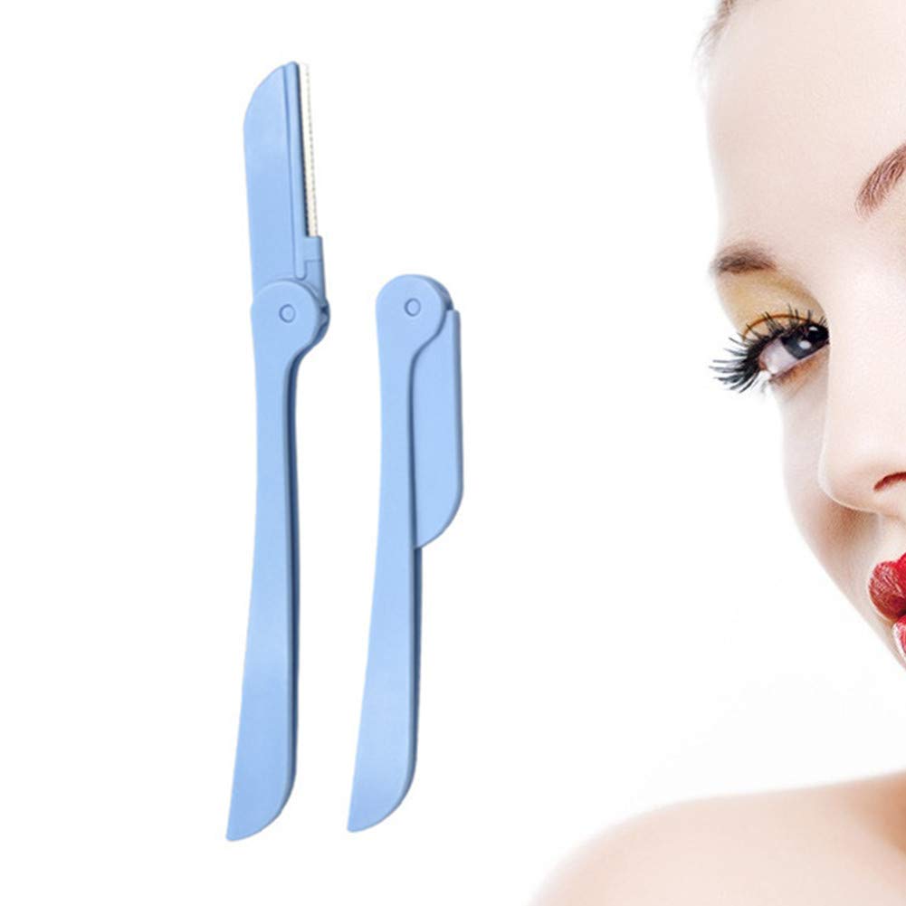 Premium Eyebrow Razor & Dermaplaning Tool for Women - Blue Face Shaver Set of 3 | Painless Hair Removal for Smooth Skin | Perfect for Eyebrow Shaping & Facial Exfoliation at Home