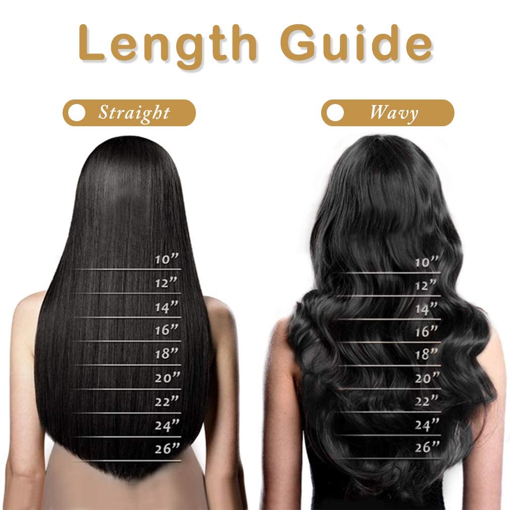 CLITZ 24 Inch Straight Synthetic Hair Extensions for Women & Girls - Natural Black Clip-in Full Head Hair Extensions | Perfect for Parties, Weddings & Daily Styling