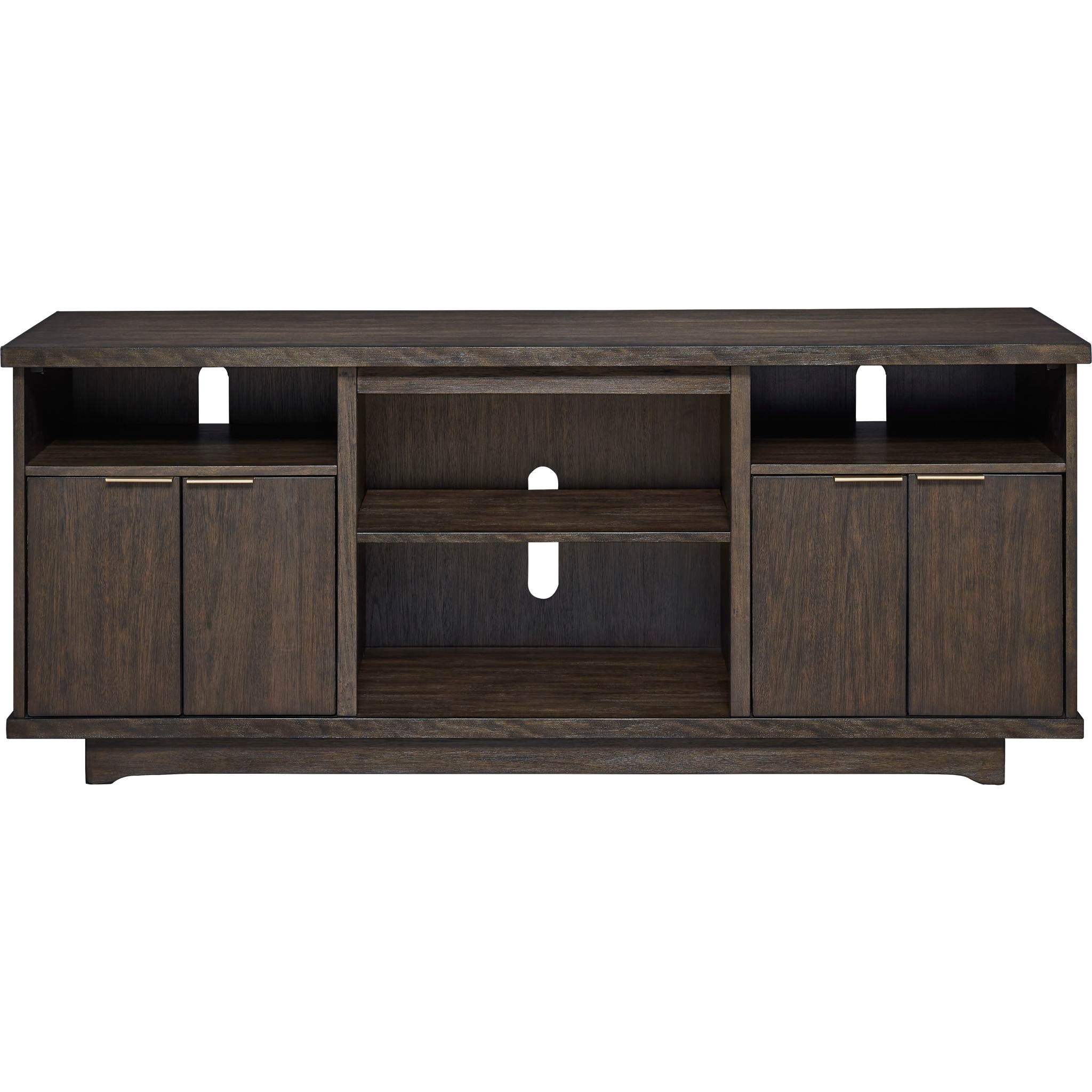 Brazburn TV Stand with Fireplace - Dark Brown Wood Entertainment Center for Living Room, Bedroom & Home Theater - Modern Fireplace TV Console with Storage Shelves