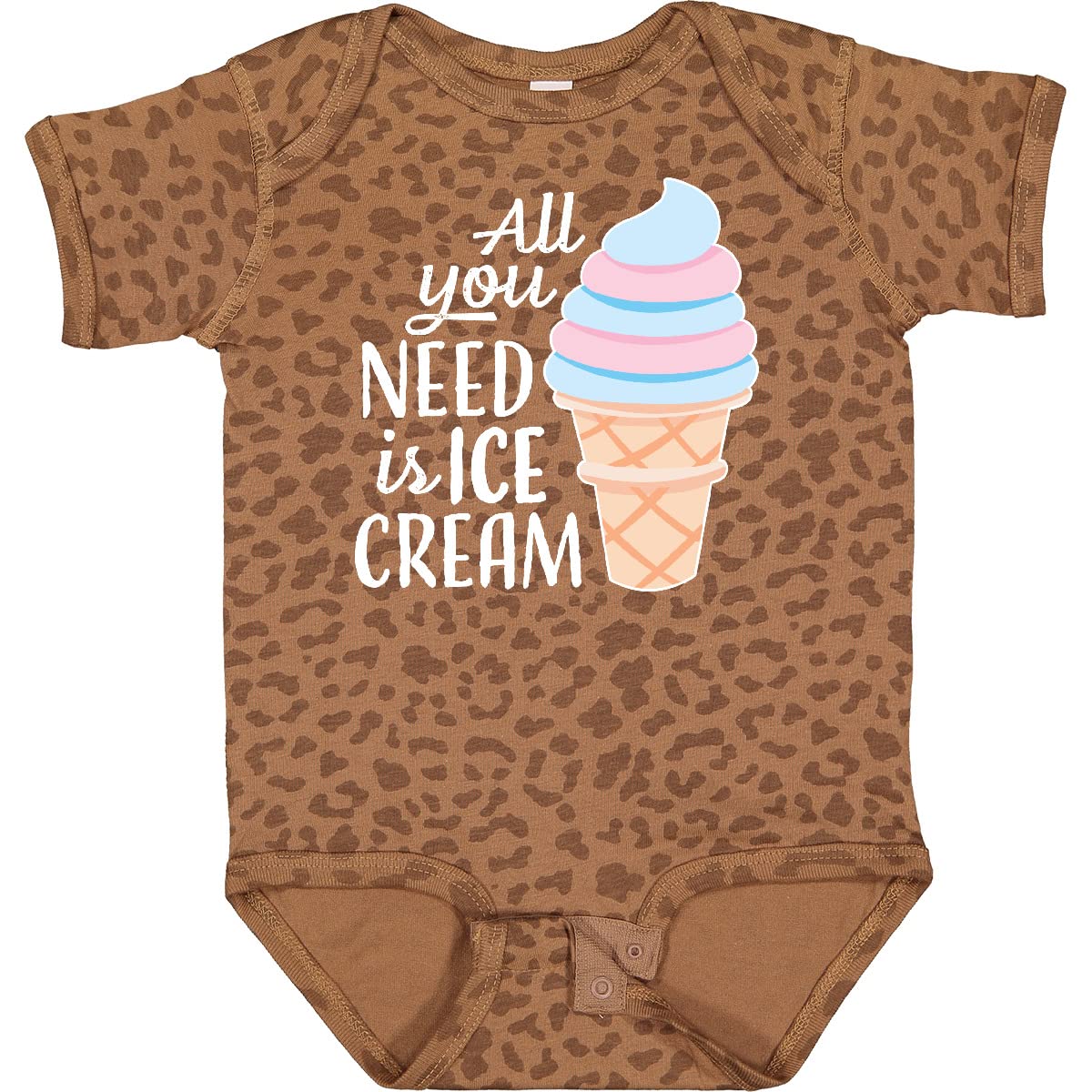 Inktastic All You Need is Ice Cream with Ice Cream Cone Baby Bodysuit - Cute Soft Cotton Infant Onesie for Summer Outings & Photo Shoots