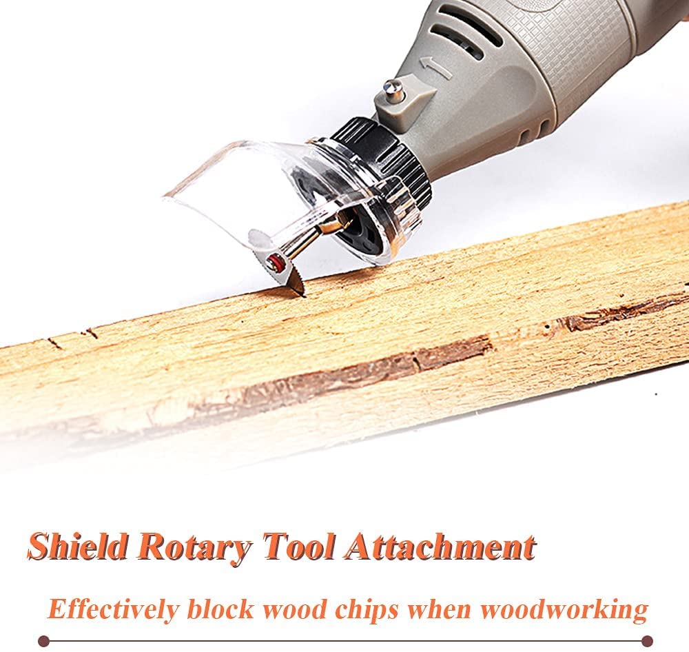 4-Piece Rotary Tool Shield Attachment Kit - Transparent Safety Protective Cover for Wood & Metal Cutting, Sanding, Polishing - Perfect for DIY Projects, Crafting & Home Repairs