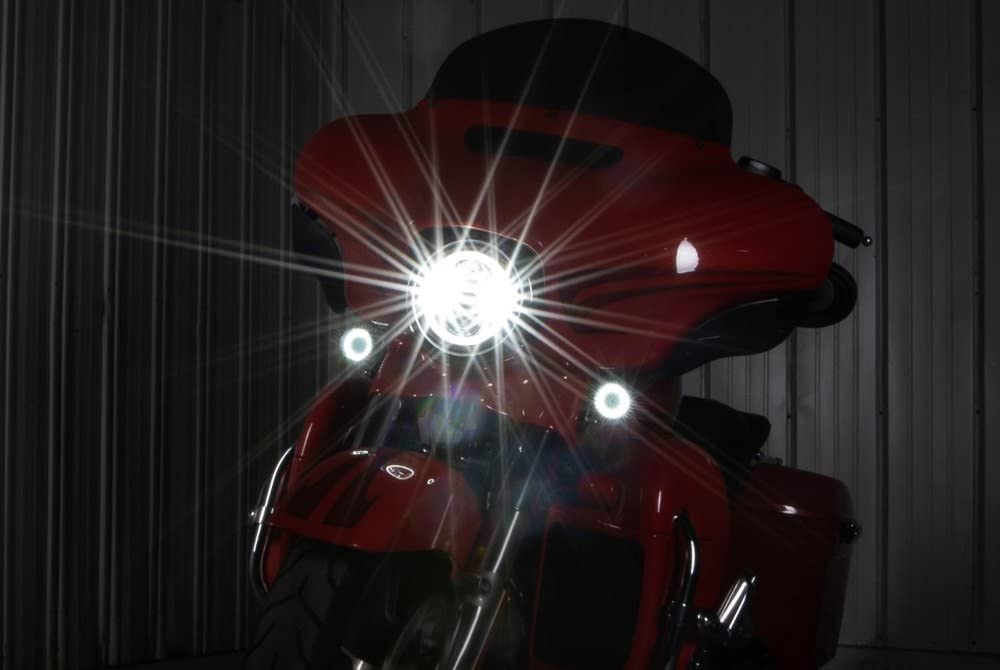 Hogworkz 7 Inch LED Halo Headlight - Daymaker Replacement for Harley Davidson Street Glide, Road King, Electra Glide Ultra & Softail - Chrome Finish | Perfect for Night Riding & Motorcycle Upgrades