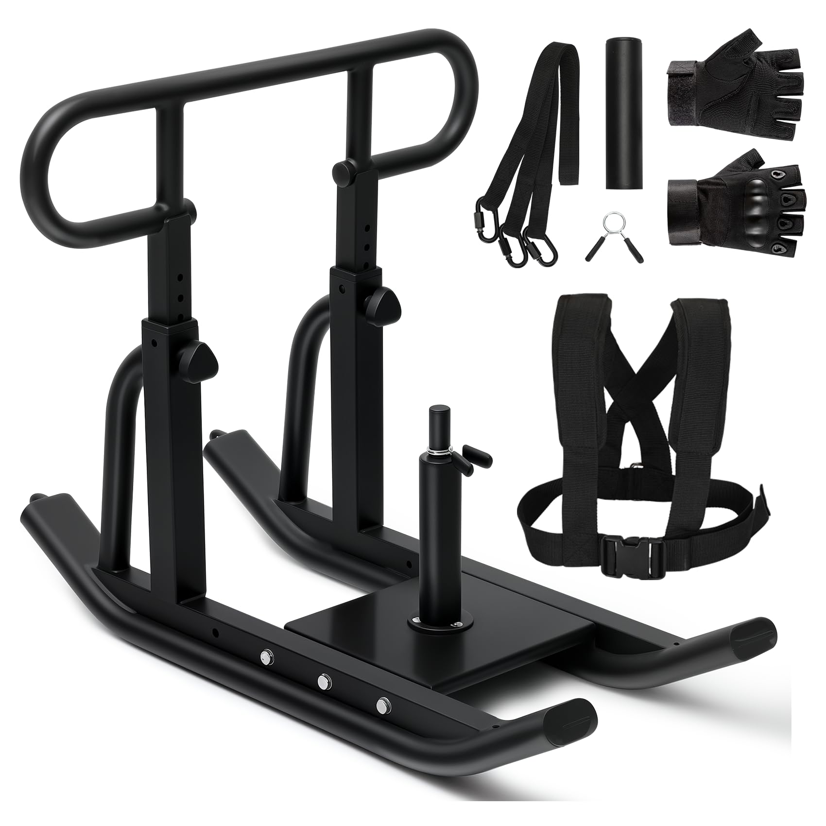 **Adjustable Height Weight Training Sled - Heavy Duty Fitness Sled for Strength & Muscle Building - Compatible with 1