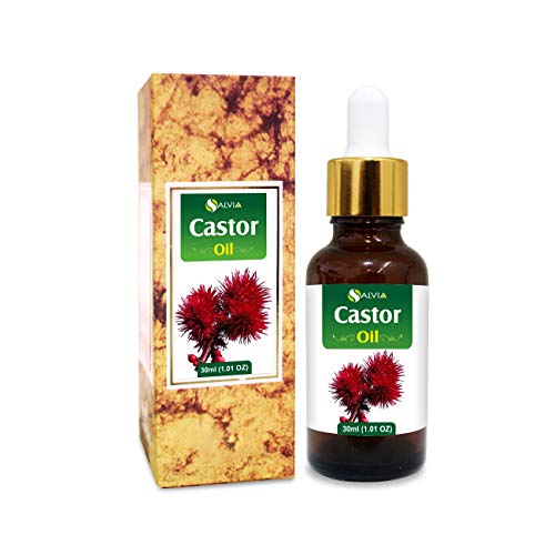 100% Pure Natural Castor Oil with Dropper - Undiluted & Uncut Essential Oil (30ml) for Hair Growth, Eyelash & Eyebrow Care, Skin Moisturizing & Massage Therapy