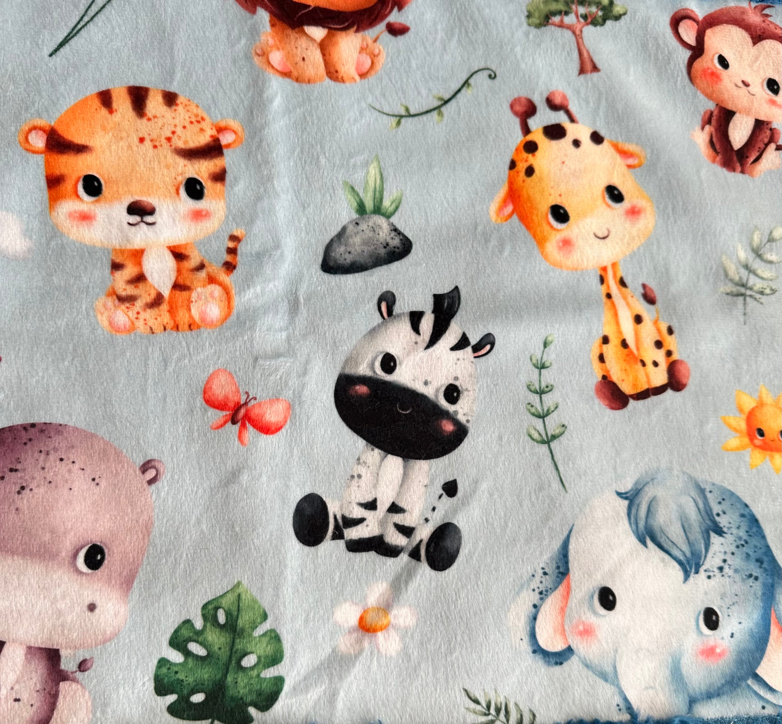 Blue Luxe Galaxy Safari Animal Nursery Minky Blanket - 17x26 Lovey Size for Baby Shower, Nursery Decor & Toddler Comfort
