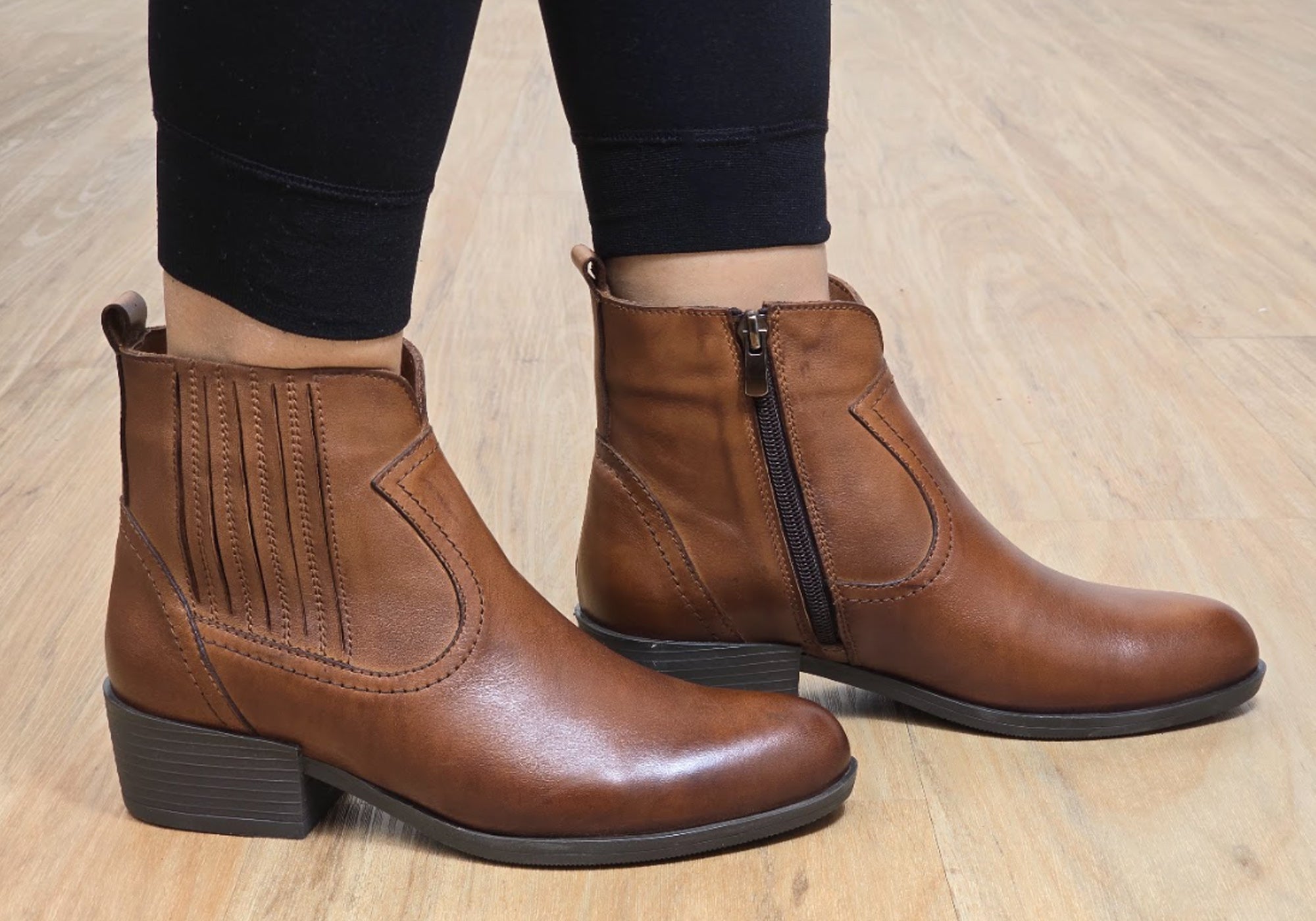 Orizonte Alotti Women's Comfortable Leather Ankle Boots - European Style Fashion Shoes for Casual Wear, Office & Outdoor Walking